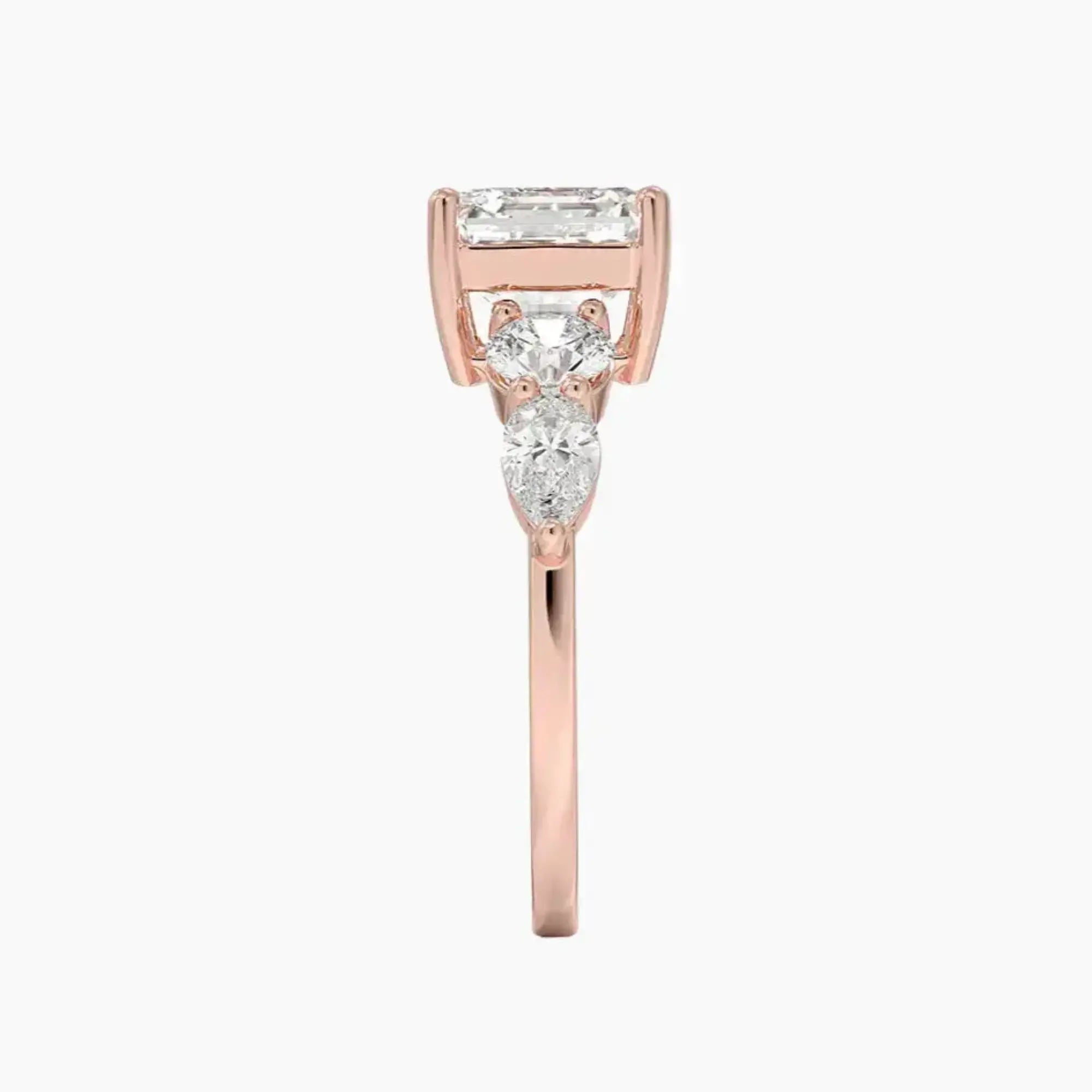 OBSER301 - Daria Five Stone Asscher engagement ring setting view 6