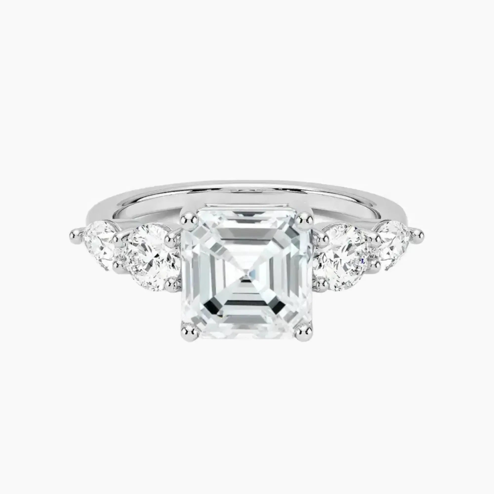 OBSER301 - Daria Five Stone Asscher engagement ring setting view 1