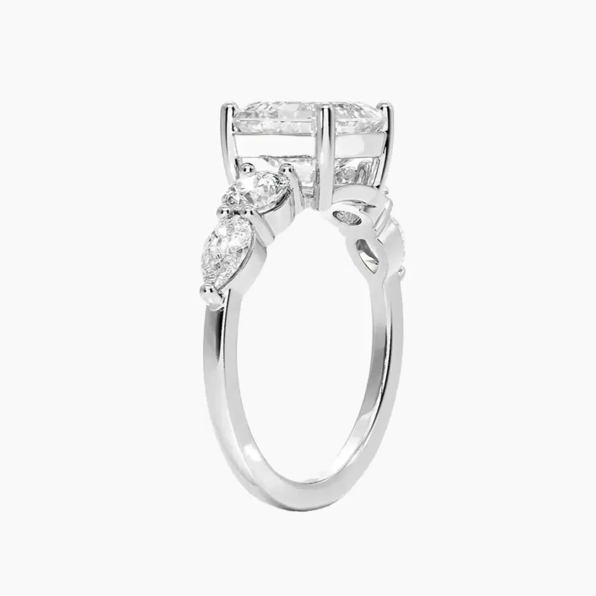 OBSER301 - Daria Five Stone Asscher engagement ring setting view 2