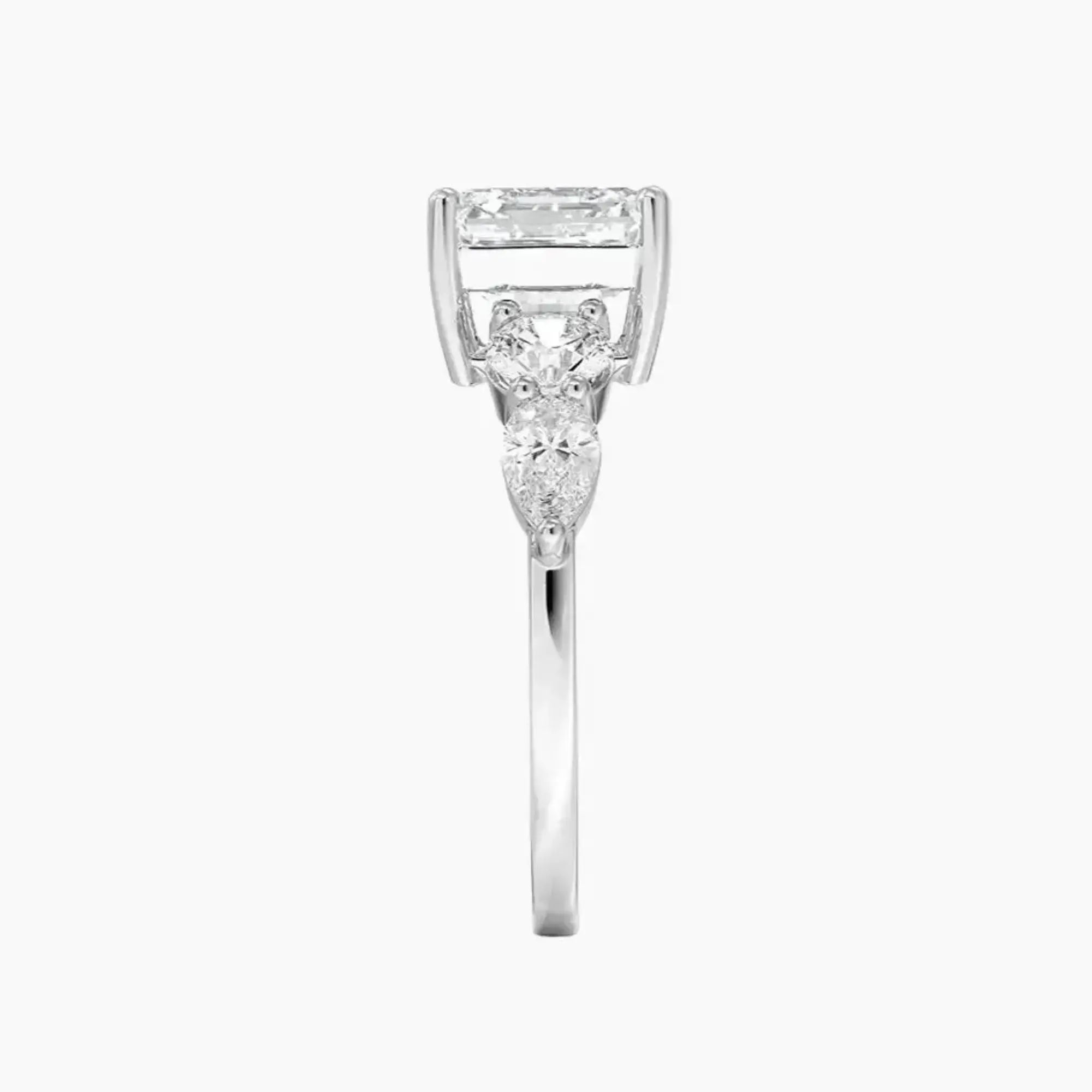 OBSER301 - Daria Five Stone Asscher engagement ring setting view 3