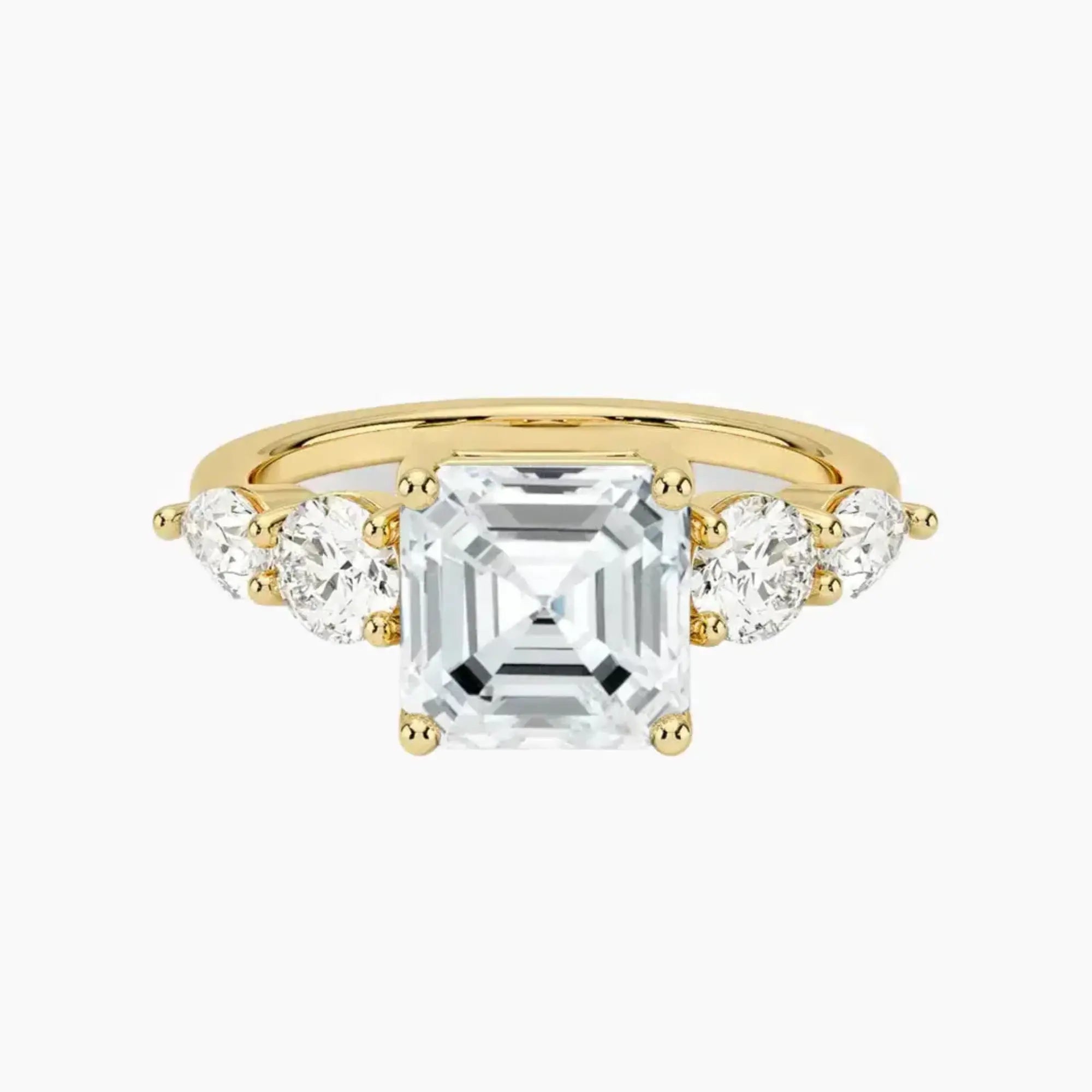 OBSER301 - Daria Five Stone Asscher engagement ring setting view 7