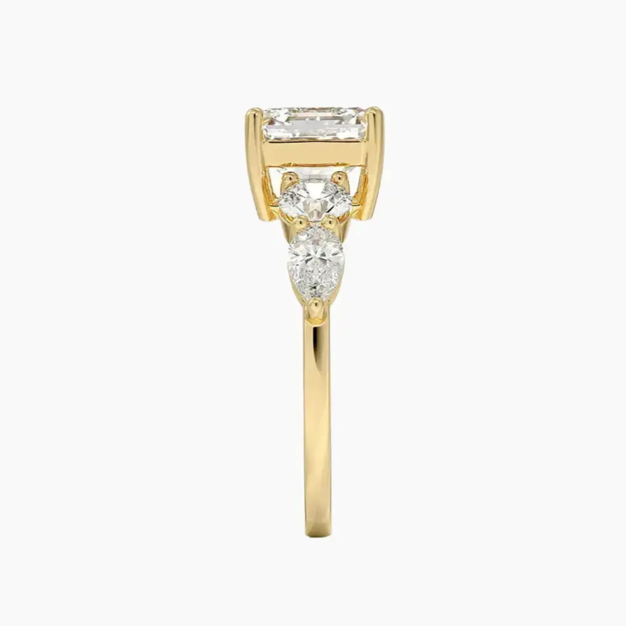 OBSER301 - Daria Five Stone Asscher engagement ring setting view 9