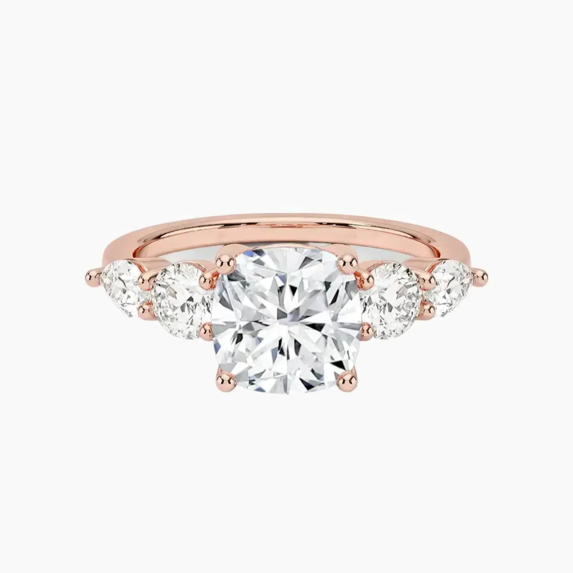 OBSER306 - Daria Five Stone Cushion engagement ring setting view 4