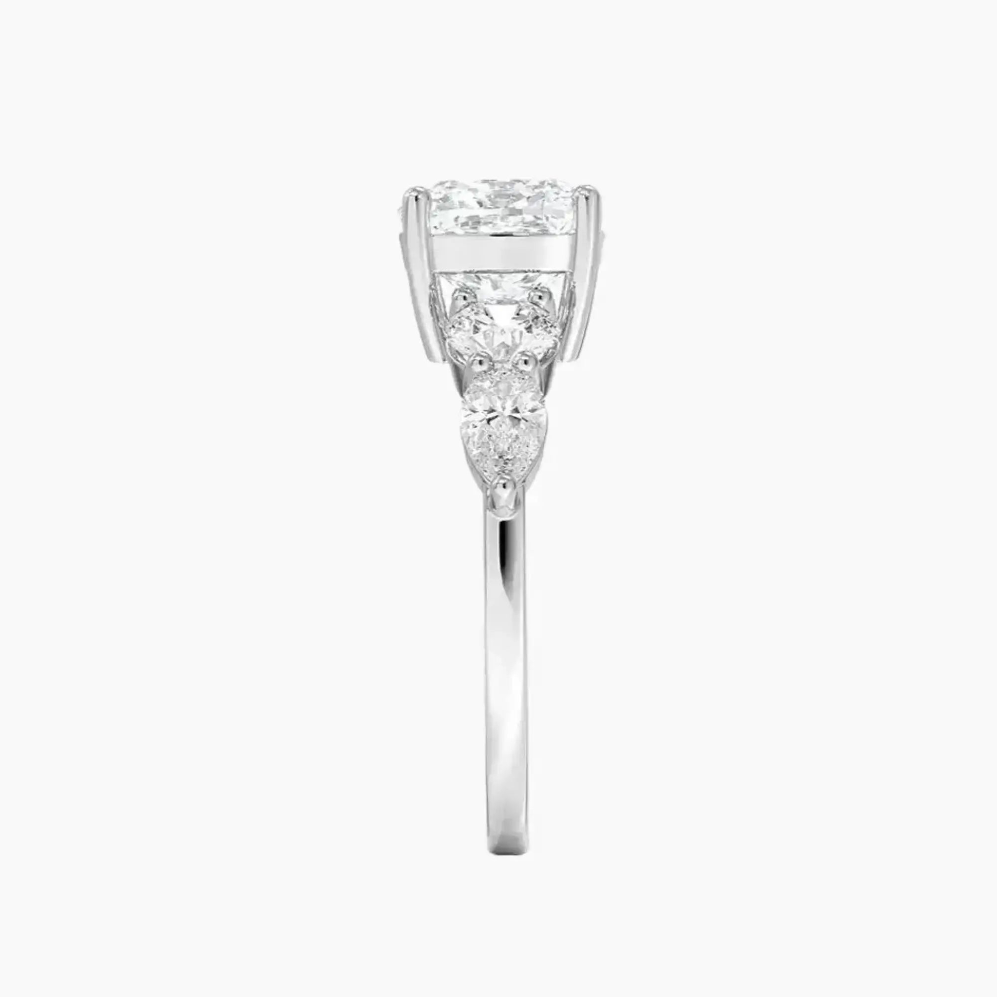 OBSER306 - Daria Five Stone Cushion engagement ring setting view 3