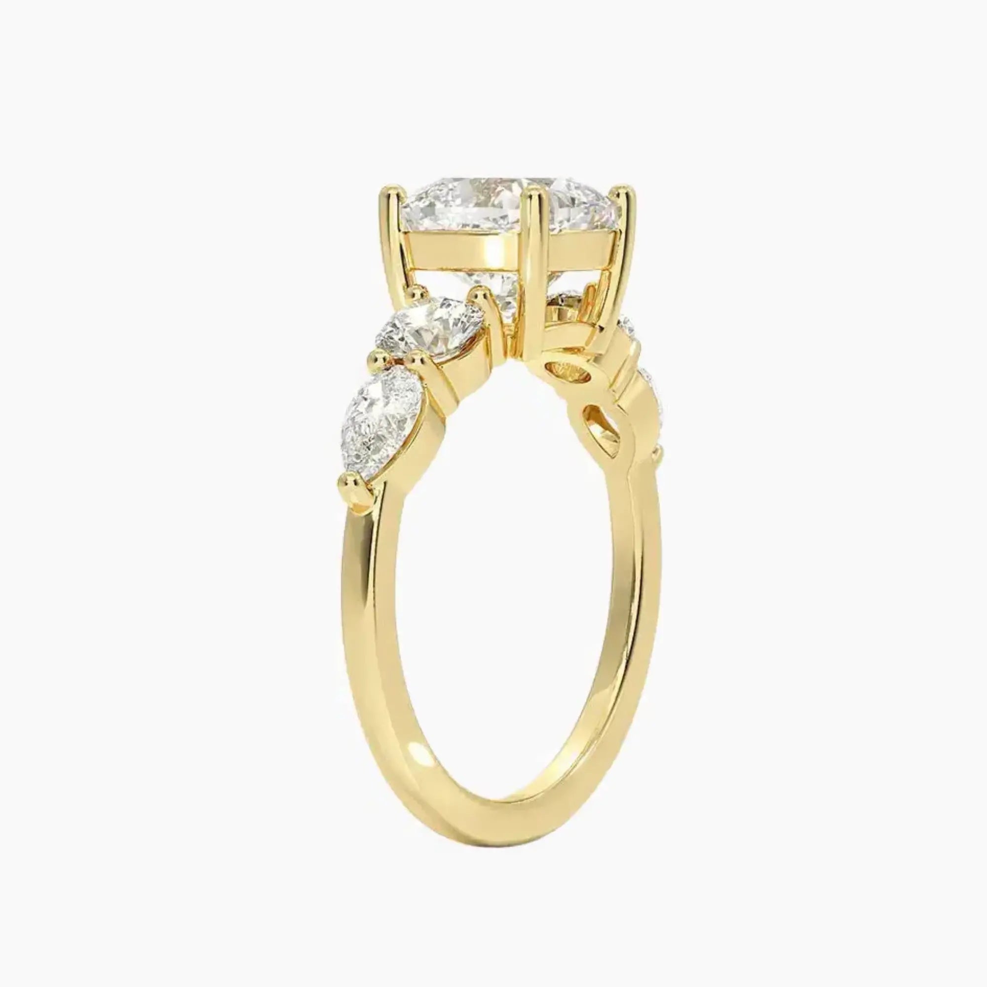 OBSER306 - Daria Five Stone Cushion engagement ring setting view 8