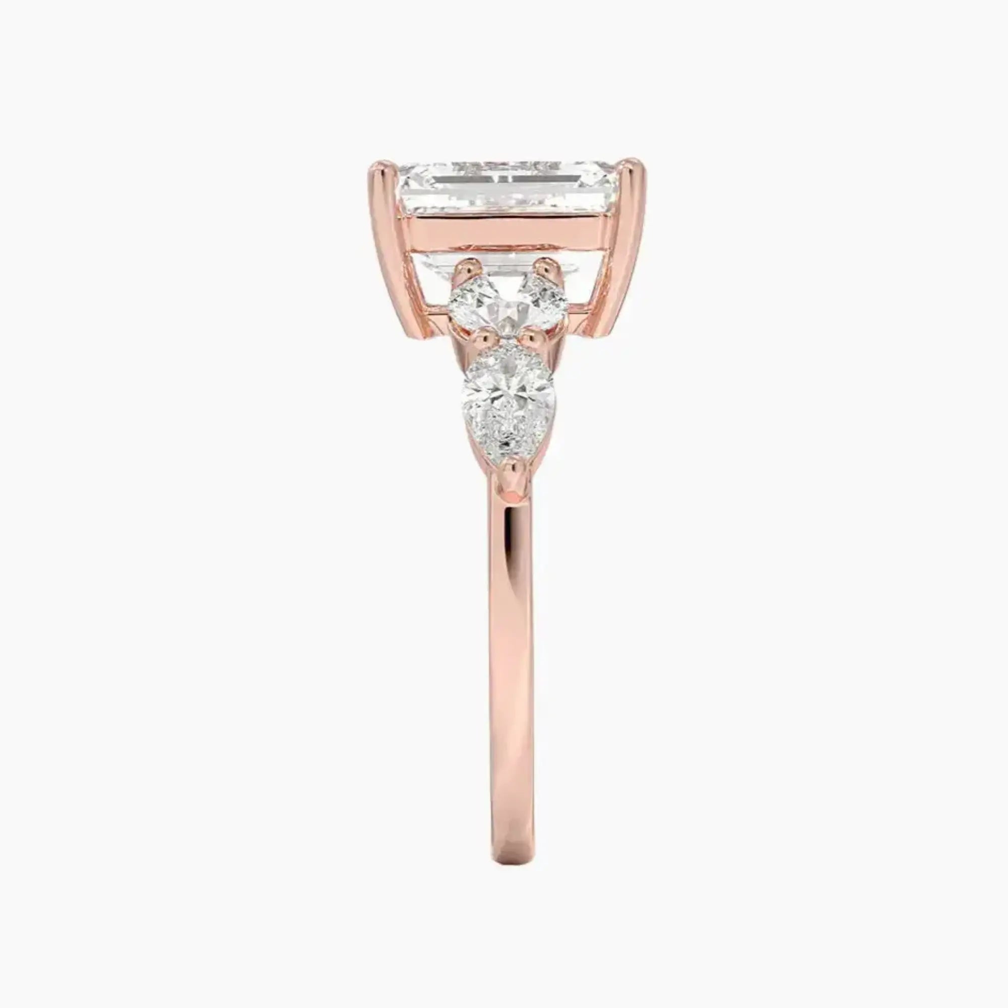 OBSER303 - Daria Five Stone Emerald engagement ring setting view 6