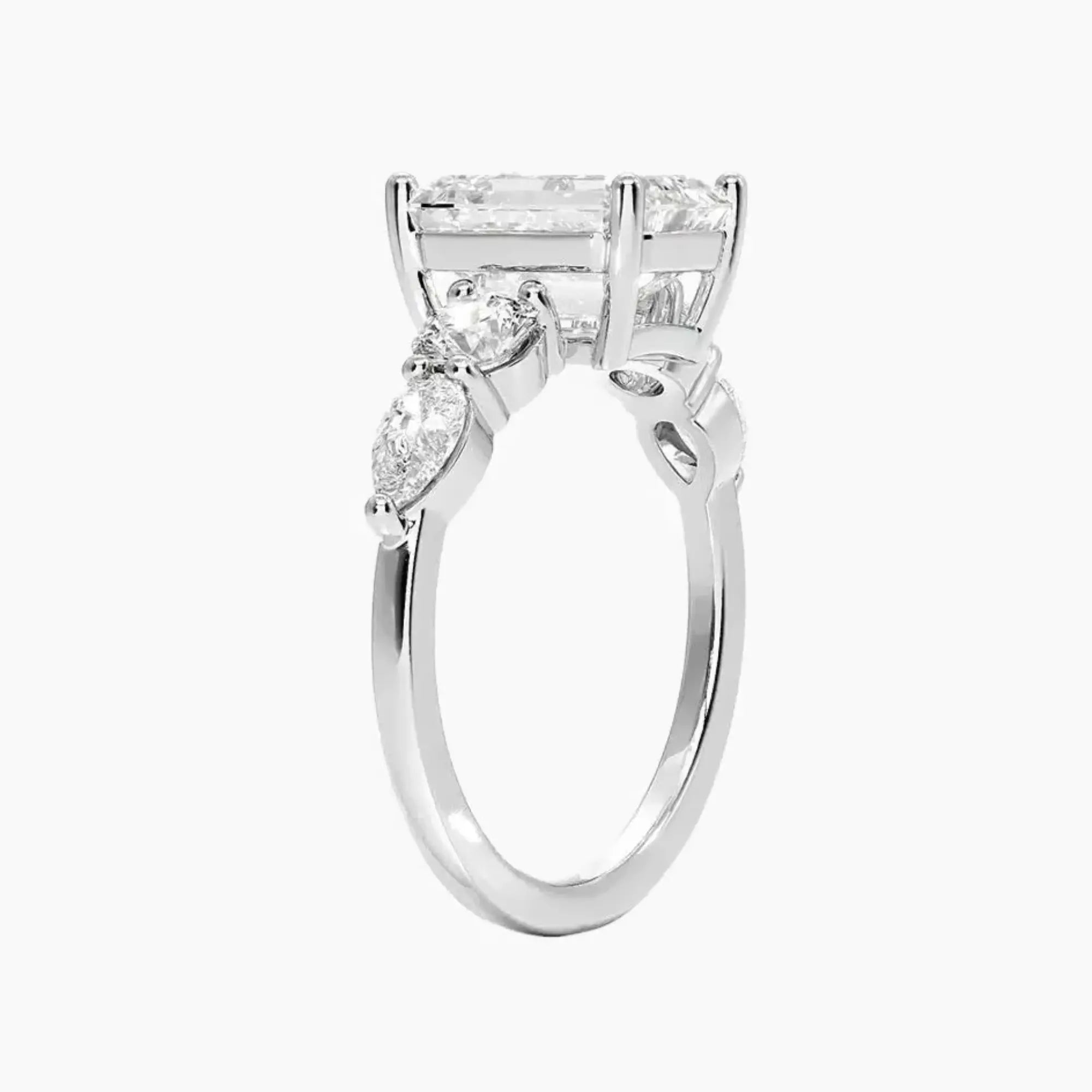 OBSER303 - Daria Five Stone Emerald engagement ring setting view 2