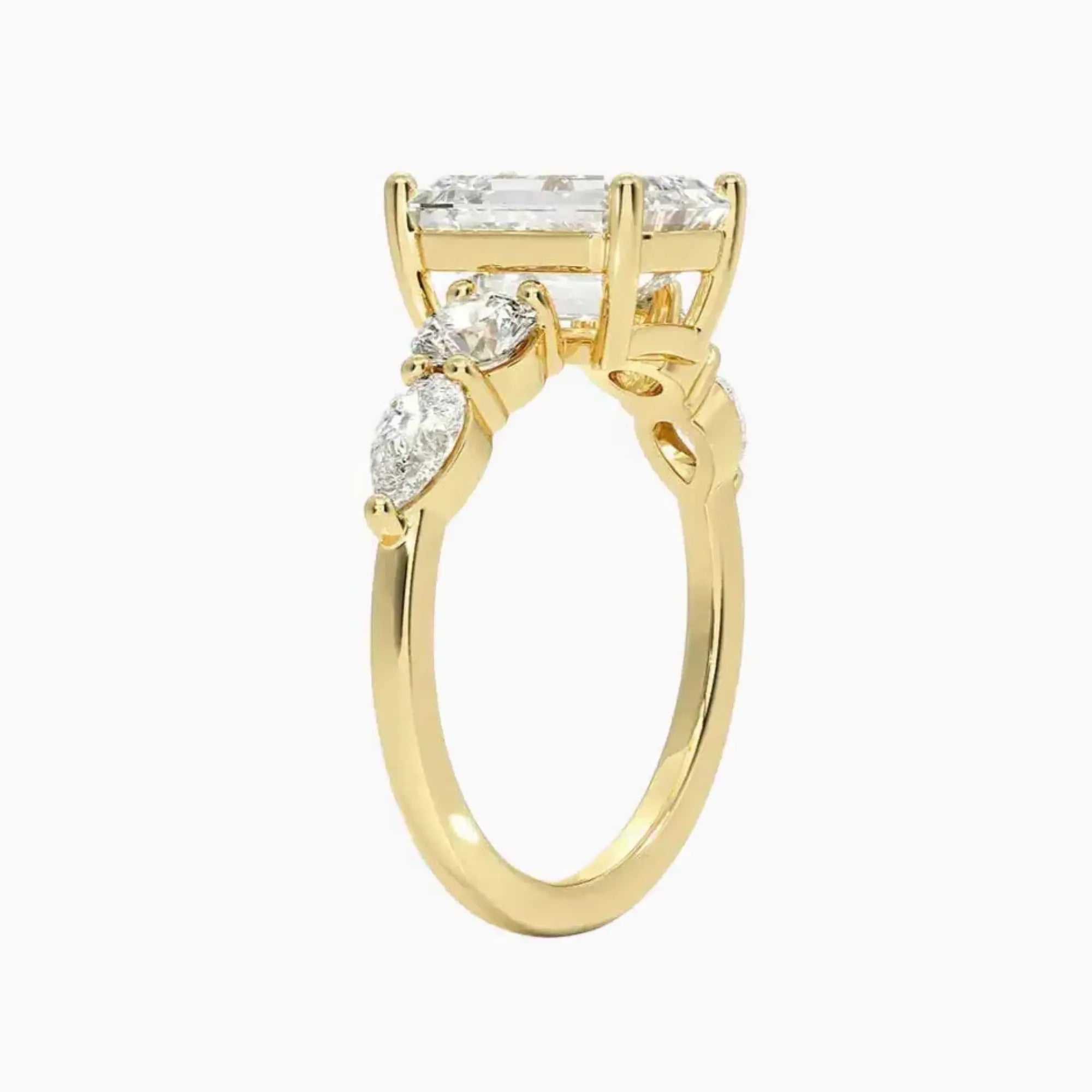 OBSER303 - Daria Five Stone Emerald engagement ring setting view 8