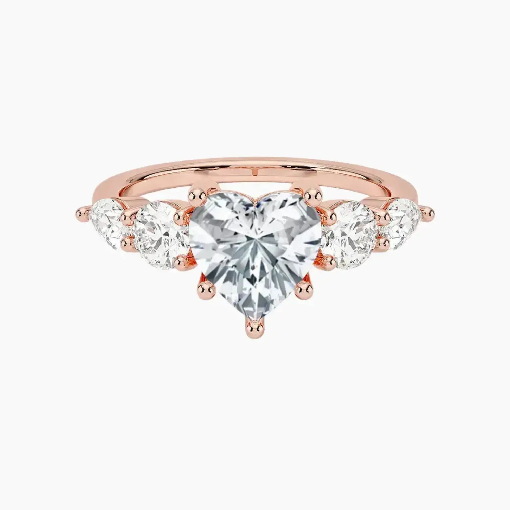 OBSER299 - Daria Five Stone Heart engagement ring setting view 4