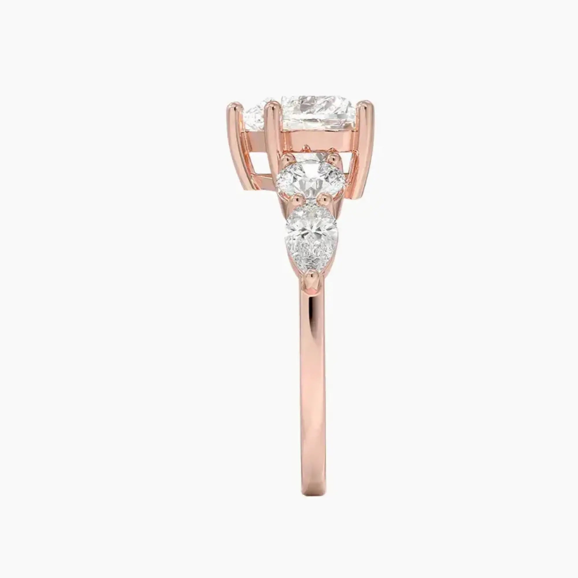 OBSER299 - Daria Five Stone Heart engagement ring setting view 6