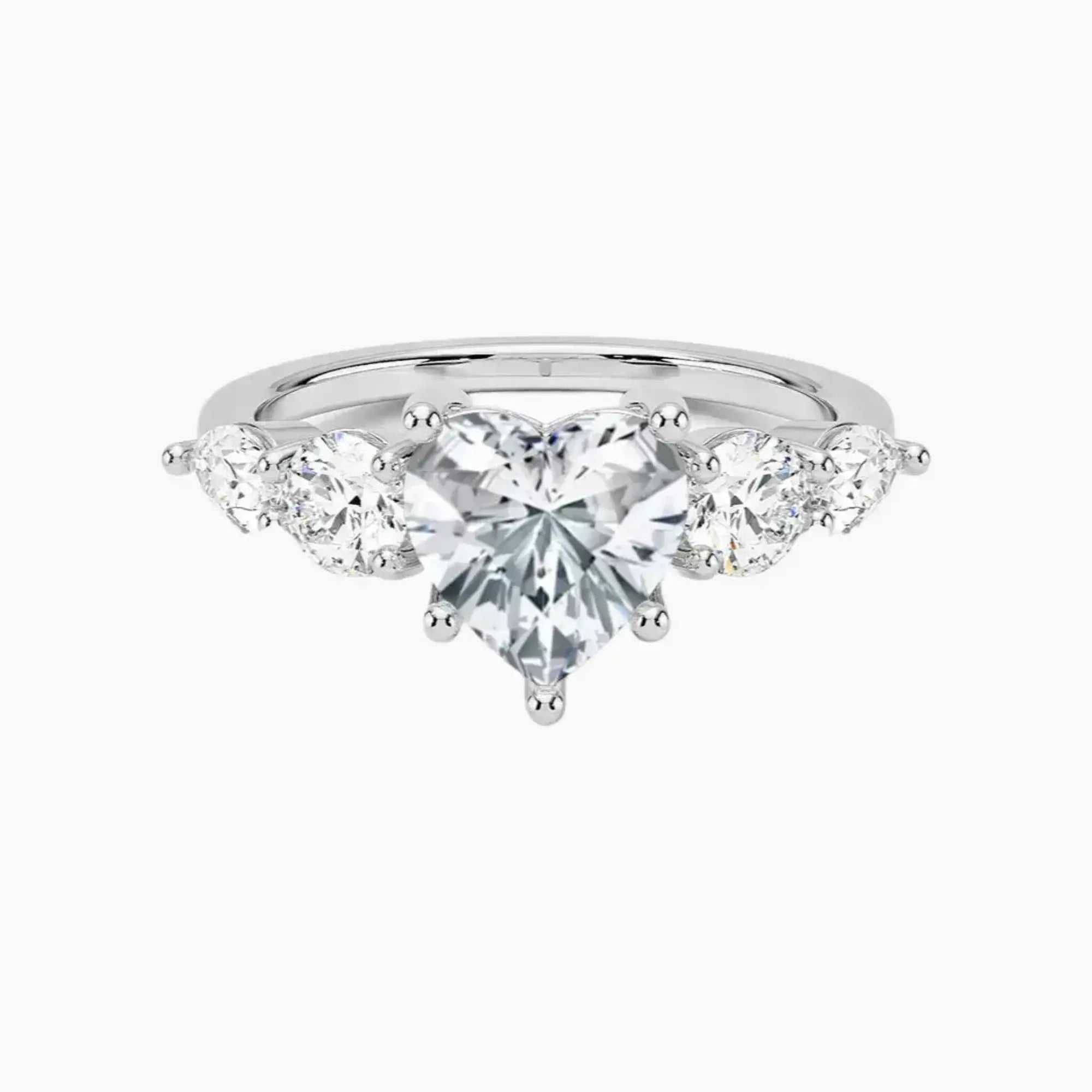 OBSER299 - Daria Five Stone Heart engagement ring setting view 1