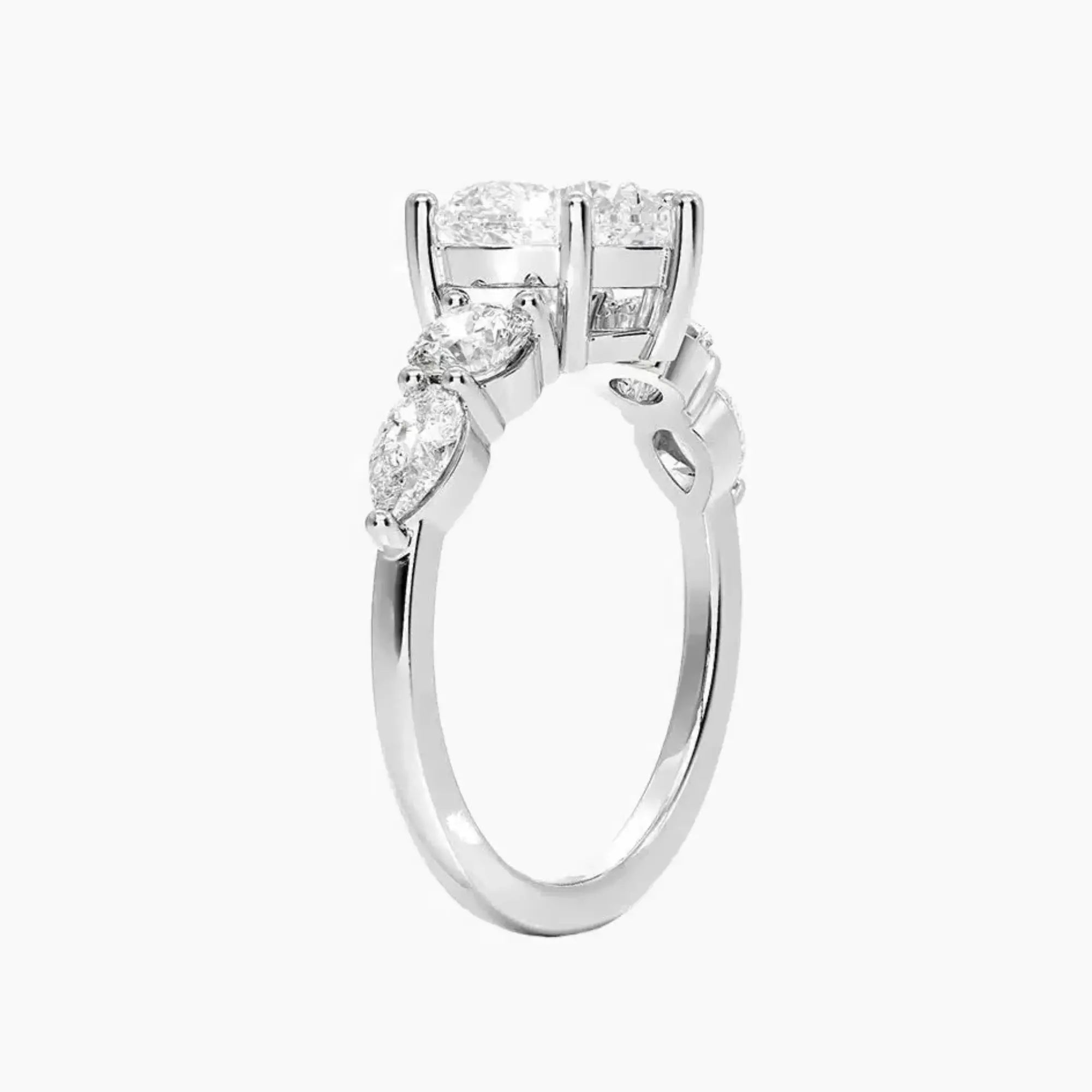 OBSER299 - Daria Five Stone Heart engagement ring setting view 2