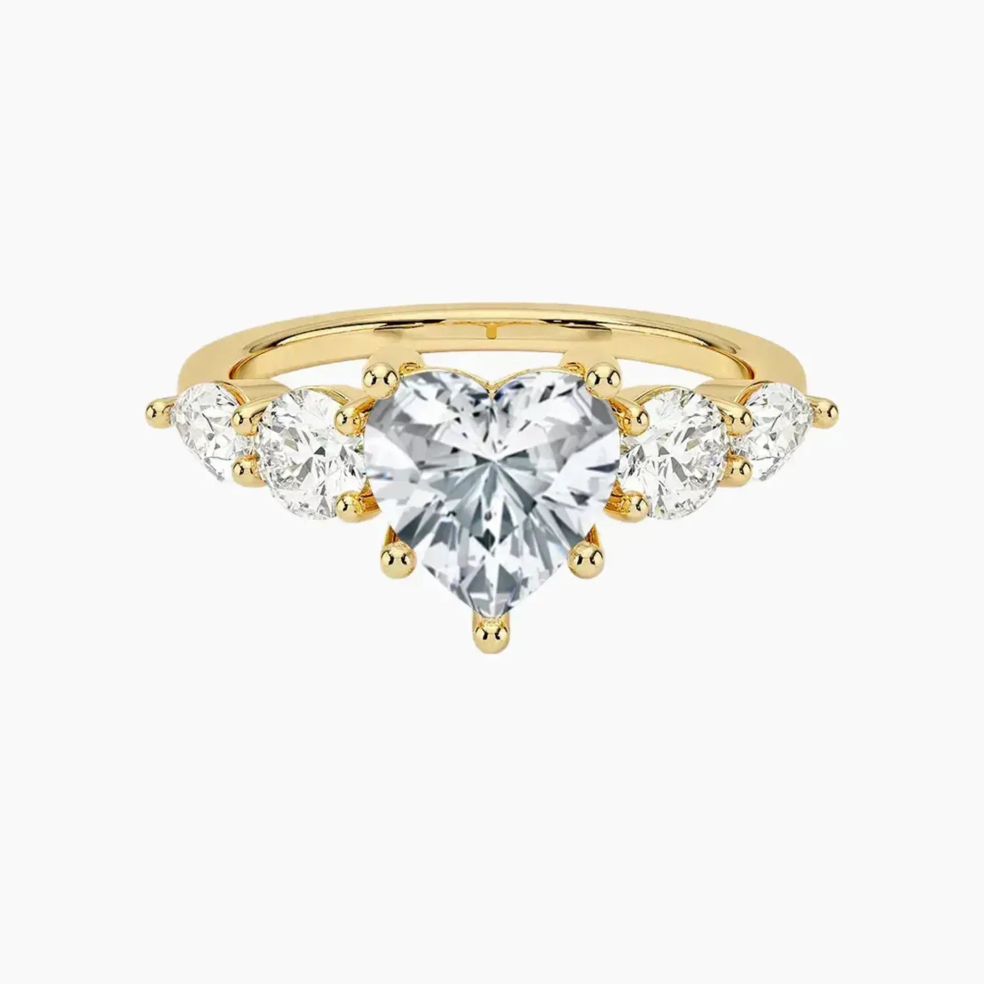 OBSER299 - Daria Five Stone Heart engagement ring setting view 7