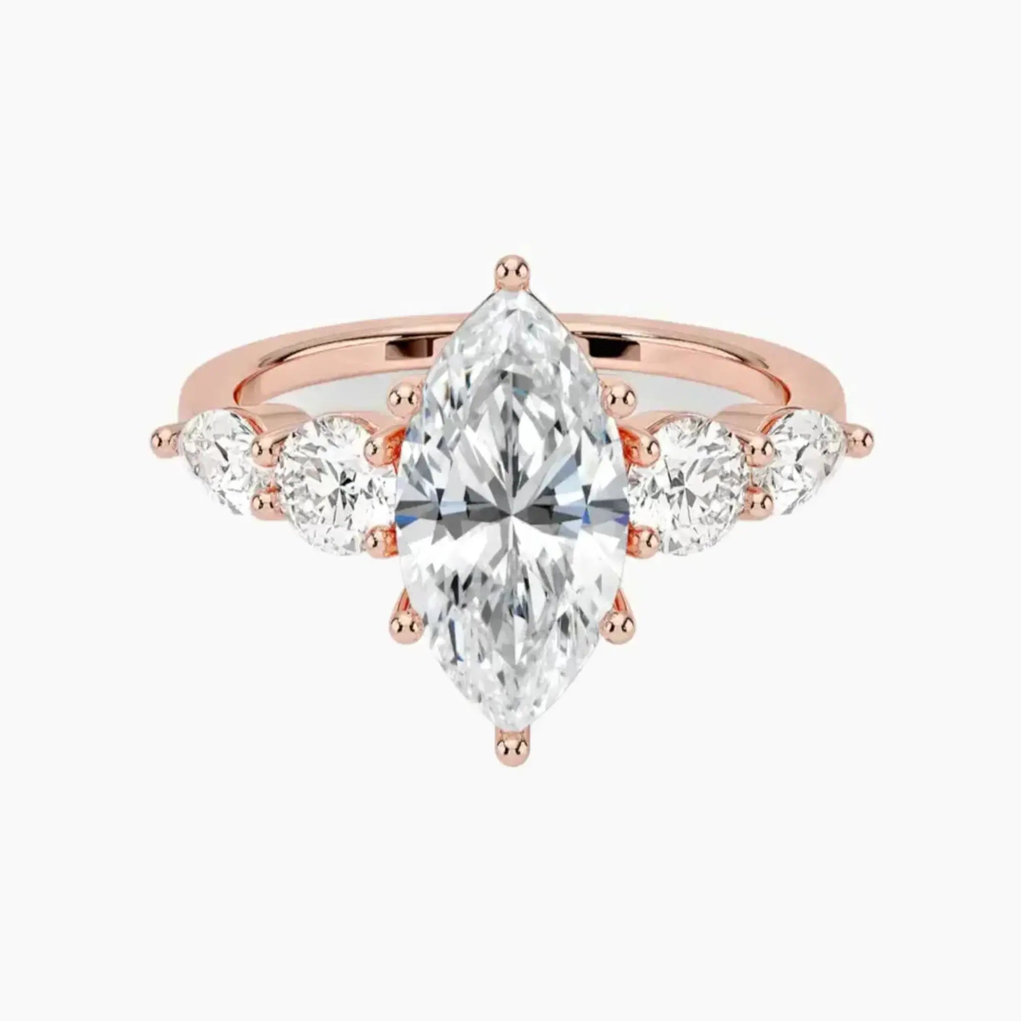 OBSER302 - Daria Five Stone Marquise engagement ring setting view 4