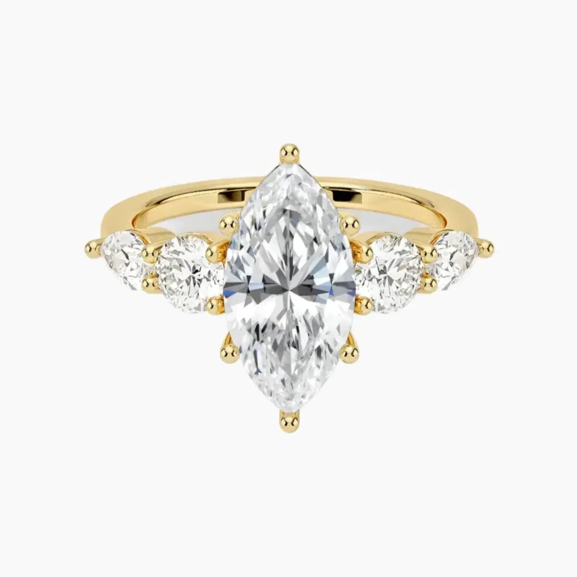OBSER302 - Daria Five Stone Marquise engagement ring setting view 7