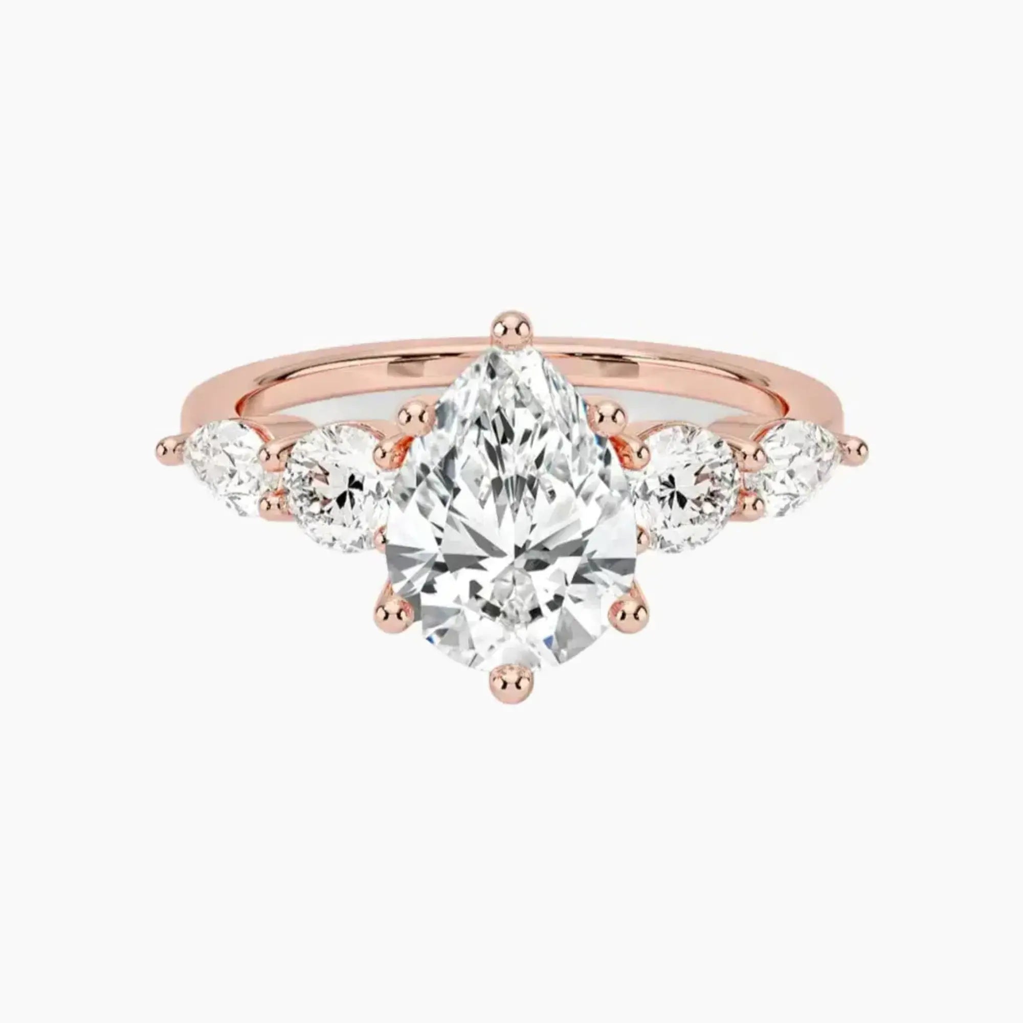 OBSER305 - Daria Five Stone Pear engagement ring setting view 4
