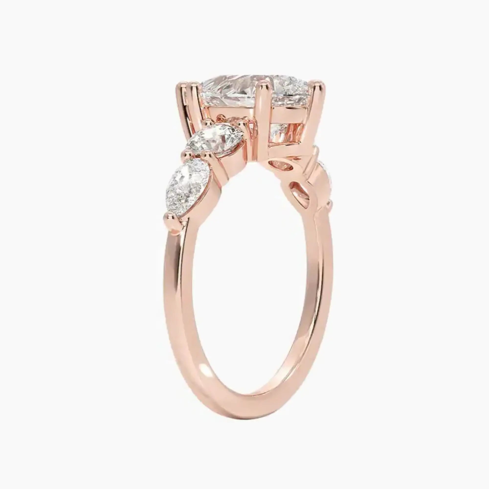 OBSER305 - Daria Five Stone Pear engagement ring setting view 5