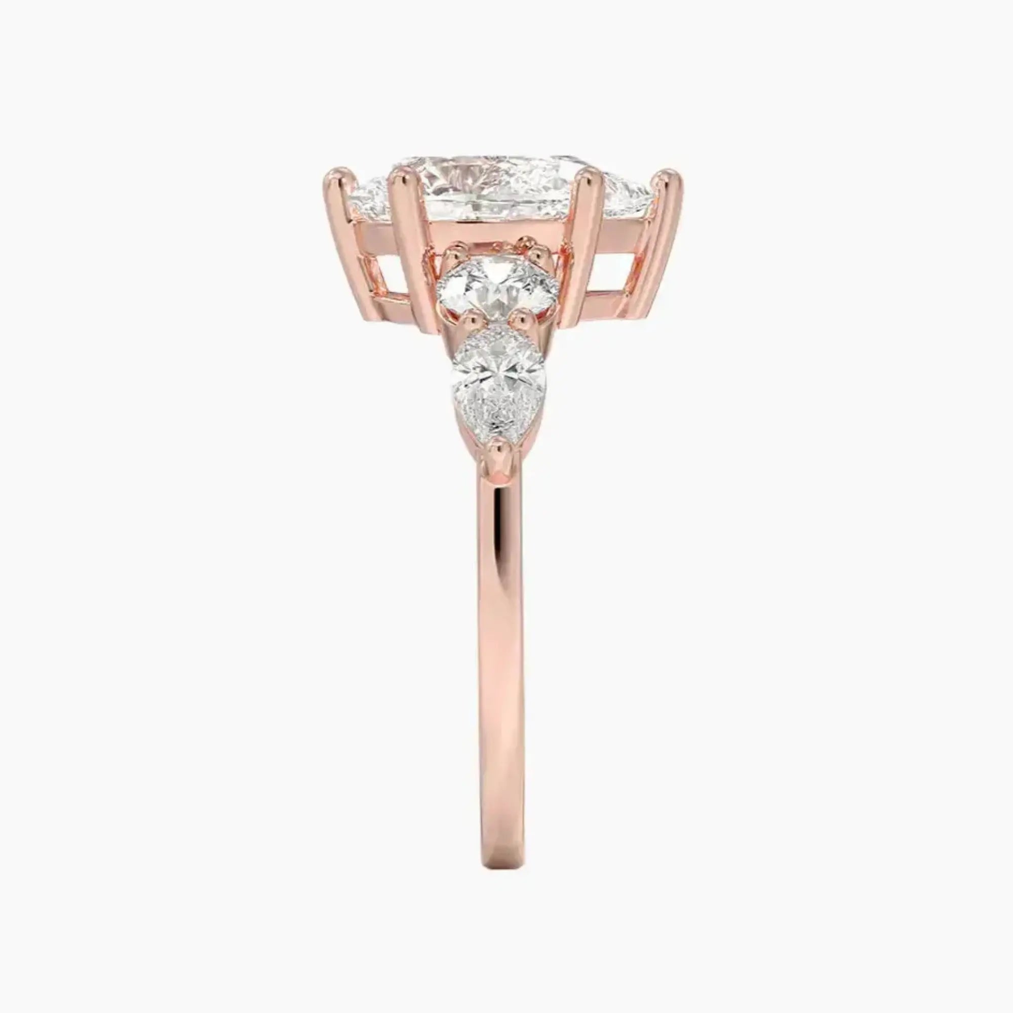 OBSER305 - Daria Five Stone Pear engagement ring setting view 6