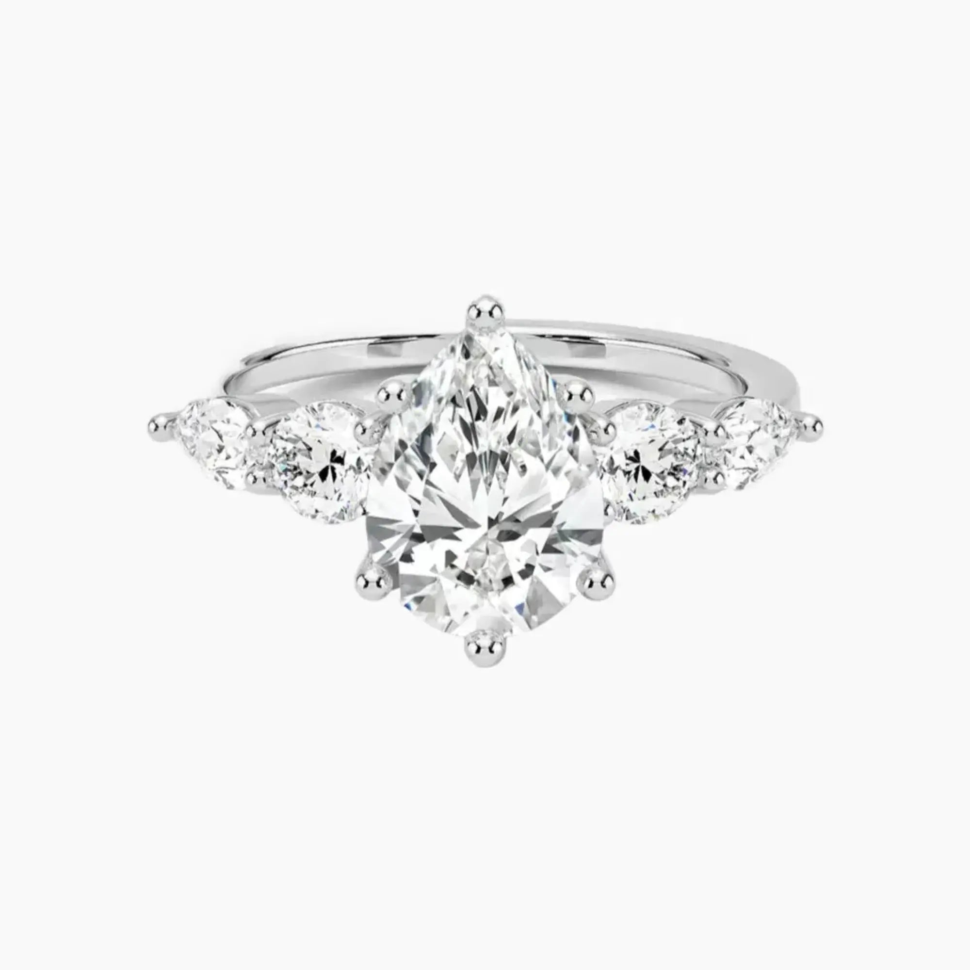 OBSER305 - Daria Five Stone Pear engagement ring setting view 1