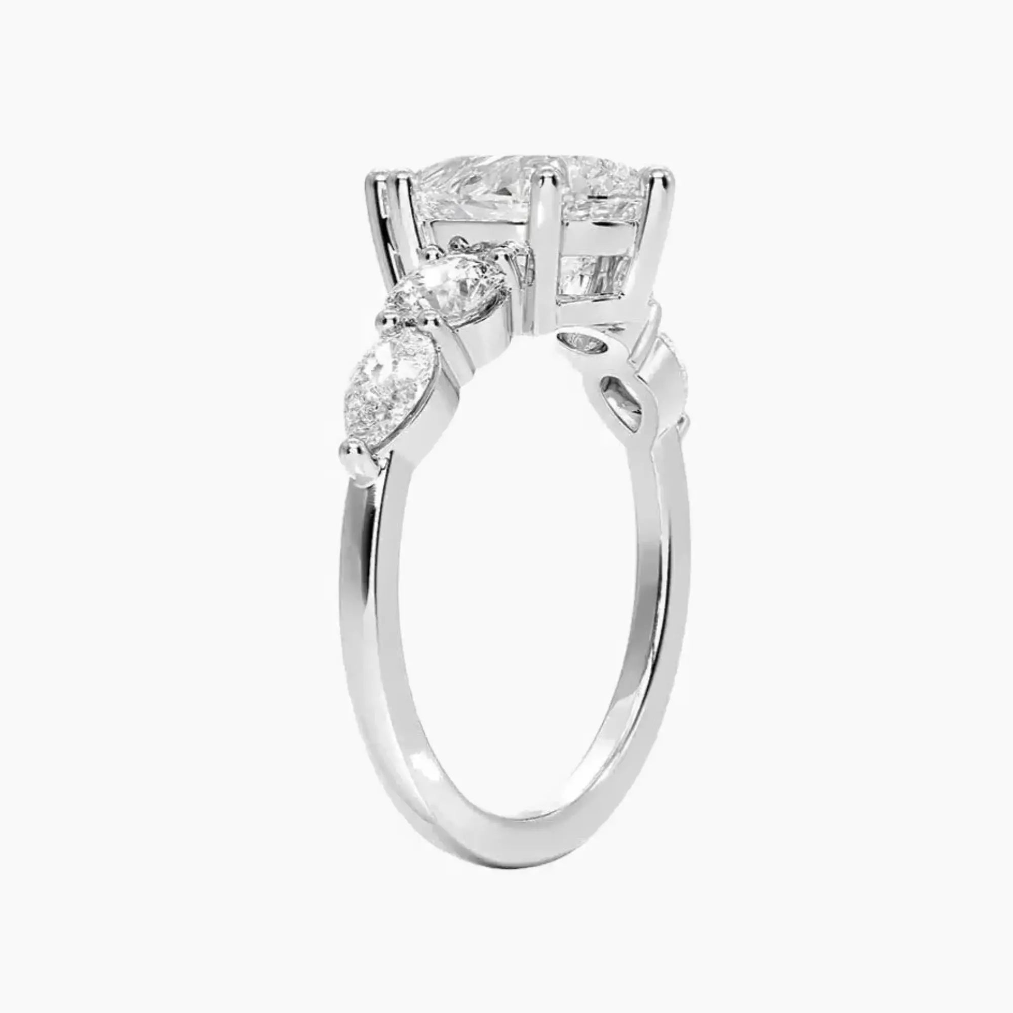 OBSER305 - Daria Five Stone Pear engagement ring setting view 2