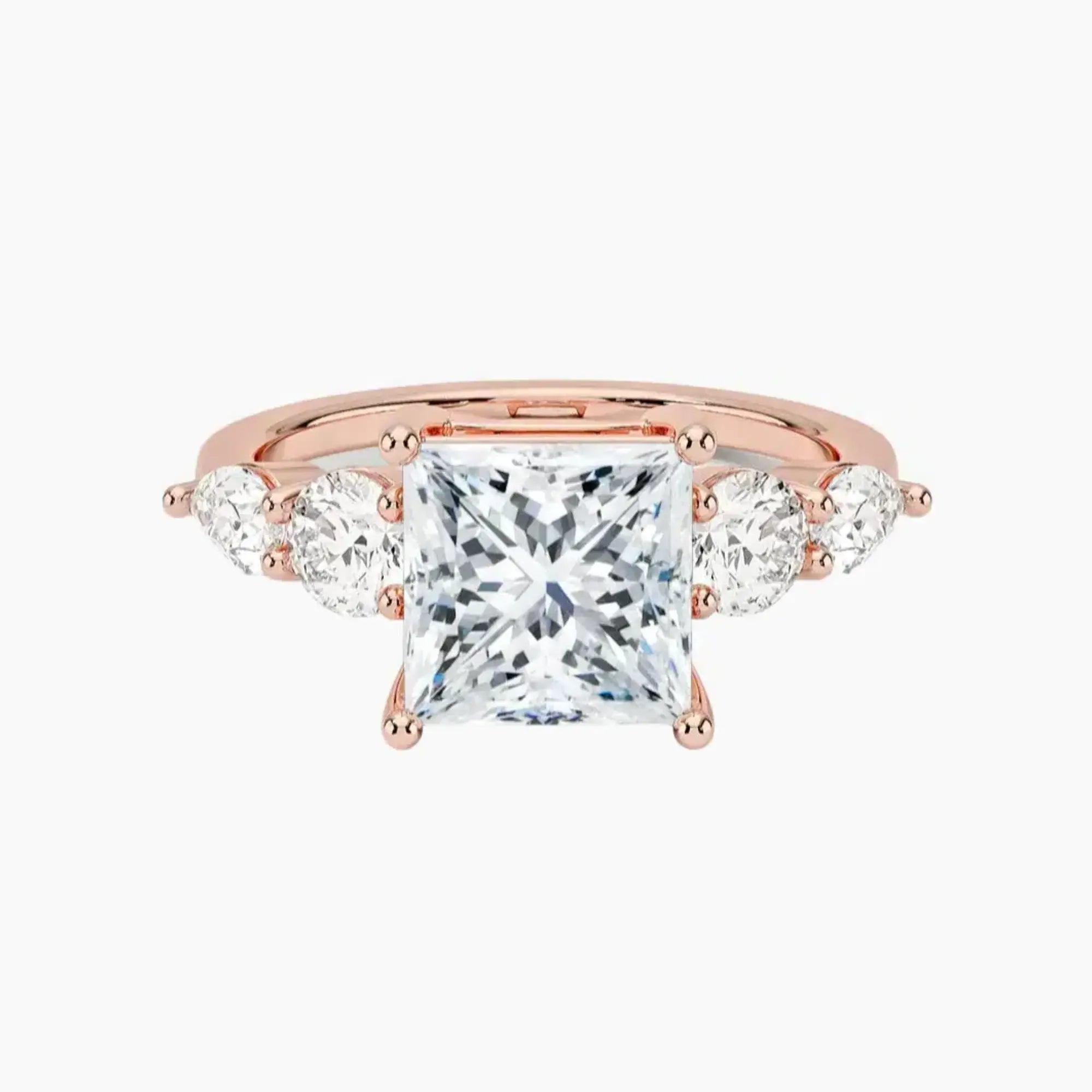 OBSER304 - Daria Five Stone Princess engagement ring setting view 4