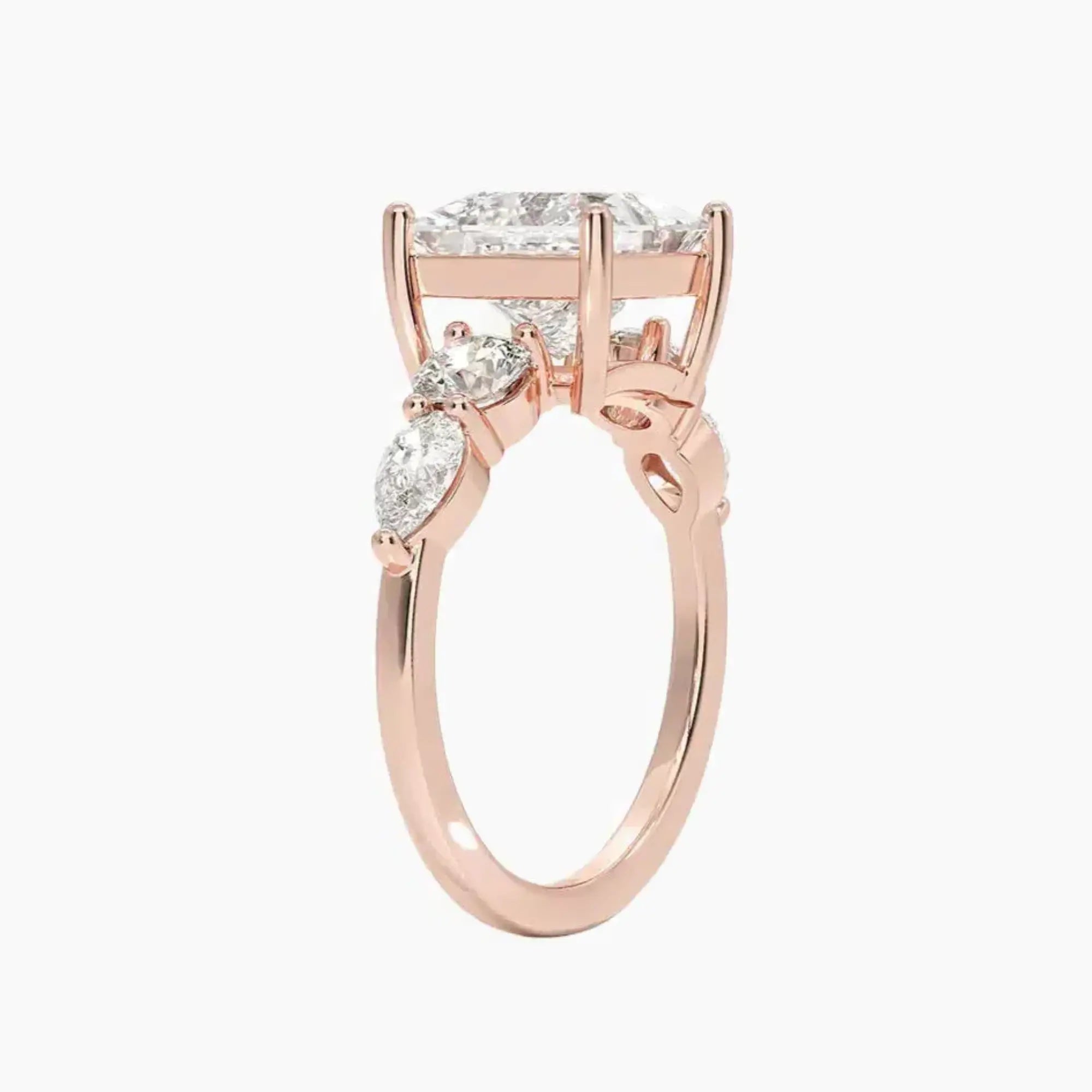 OBSER304 - Daria Five Stone Princess engagement ring setting view 5