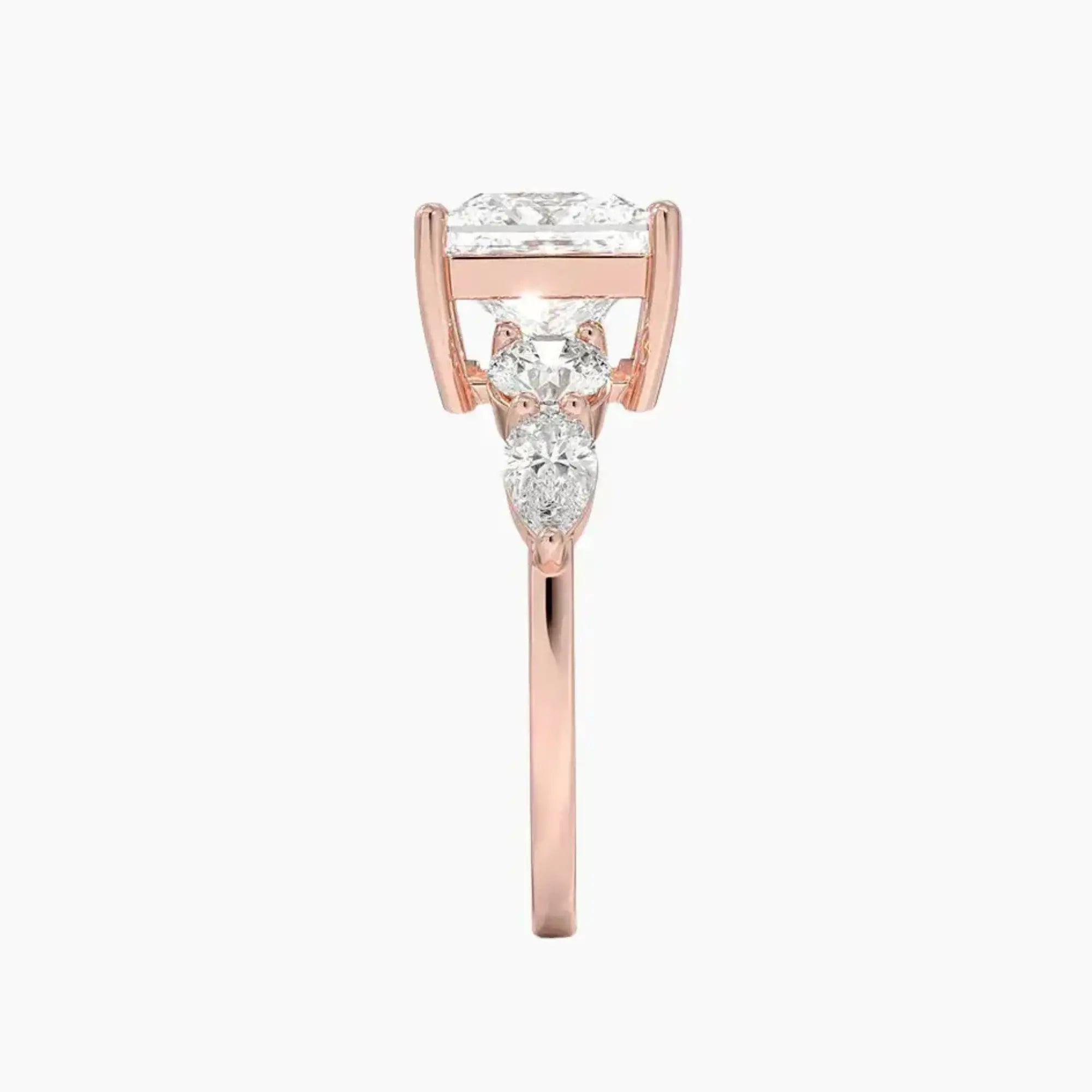 OBSER304 - Daria Five Stone Princess engagement ring setting view 6