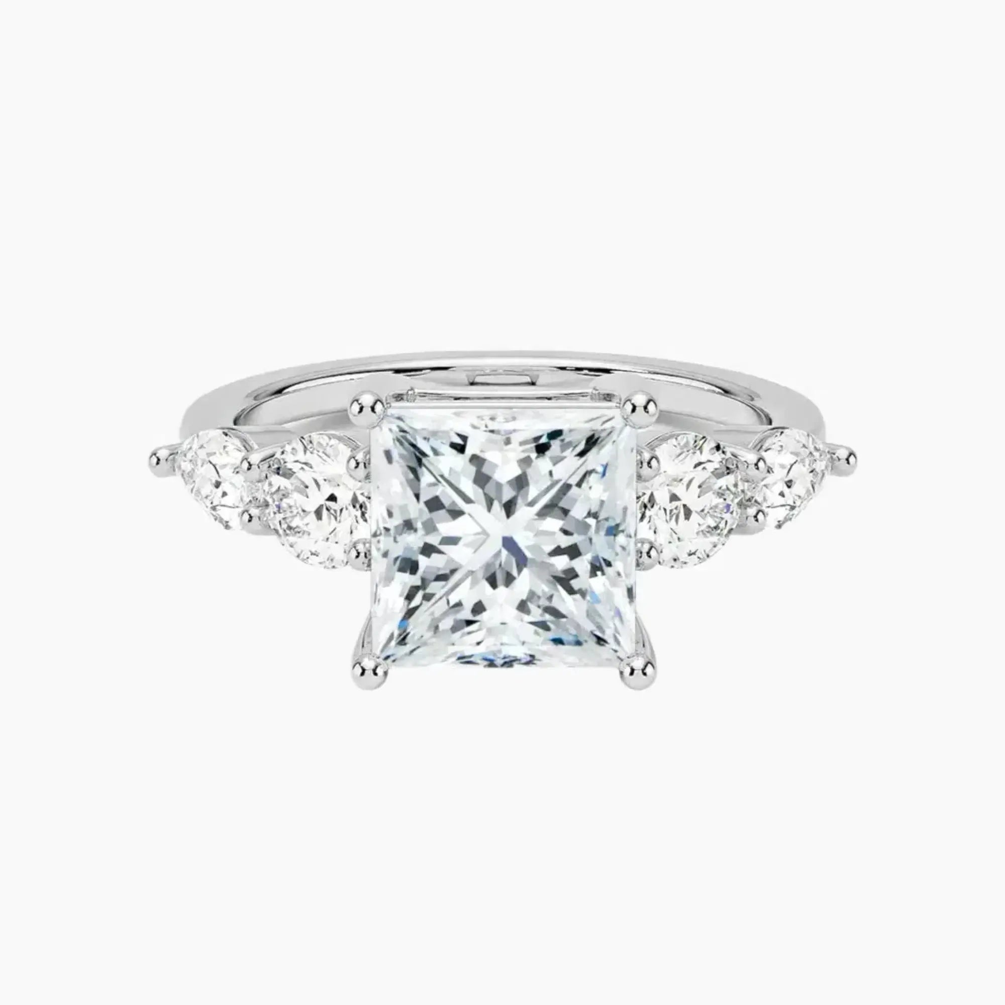 OBSER304 - Daria Five Stone Princess engagement ring setting view 1