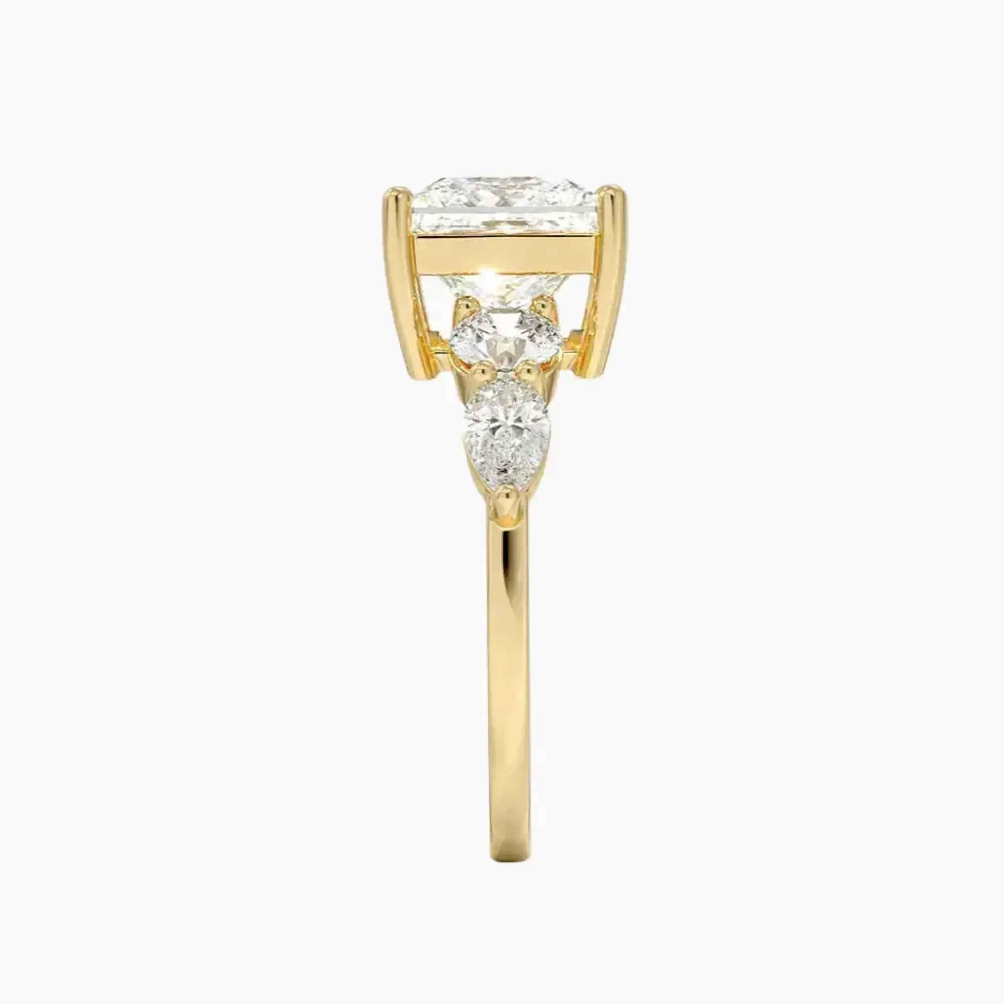 OBSER304 - Daria Five Stone Princess engagement ring setting view 9