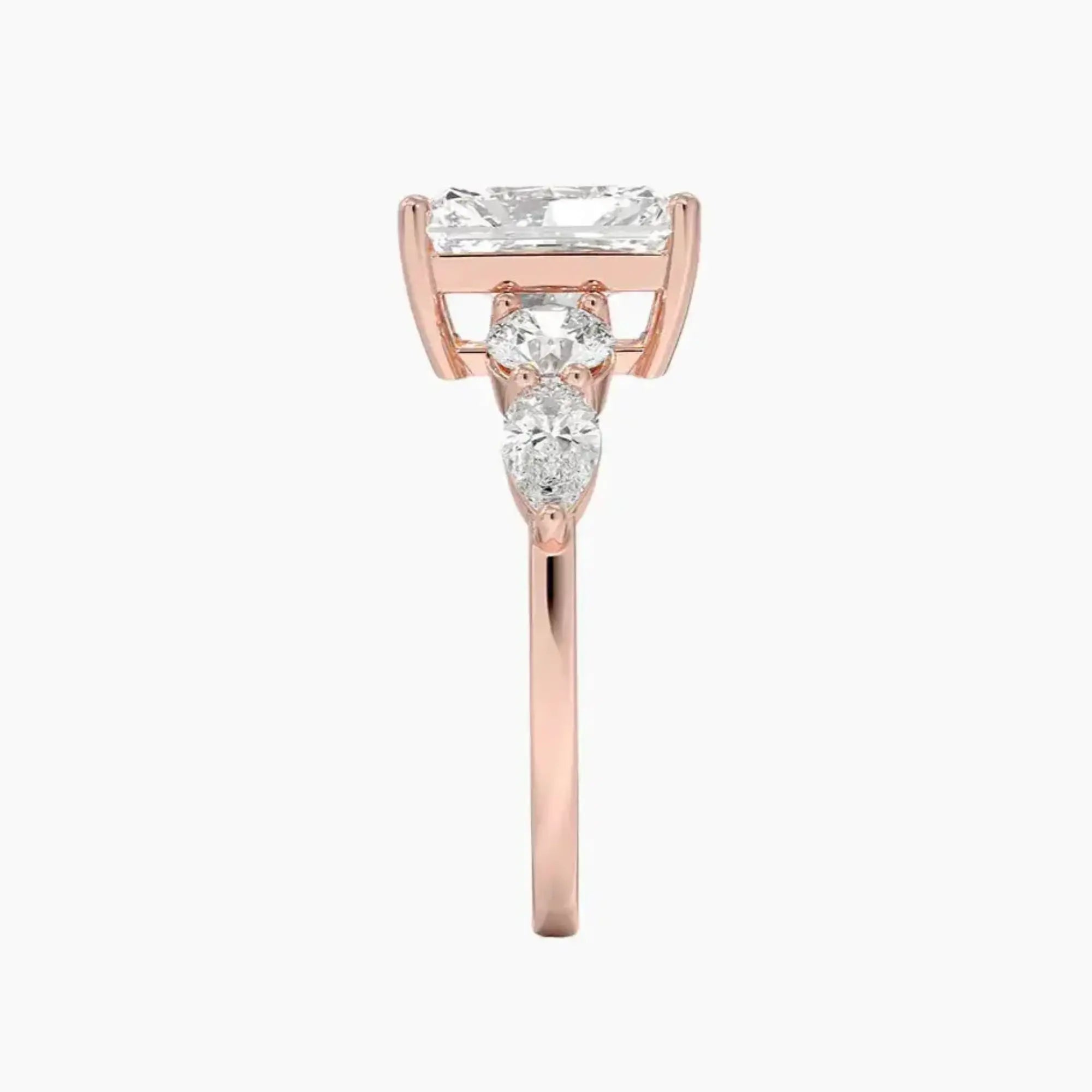 OBSER300 - Daria Five Stone Radiant engagement ring setting view 6