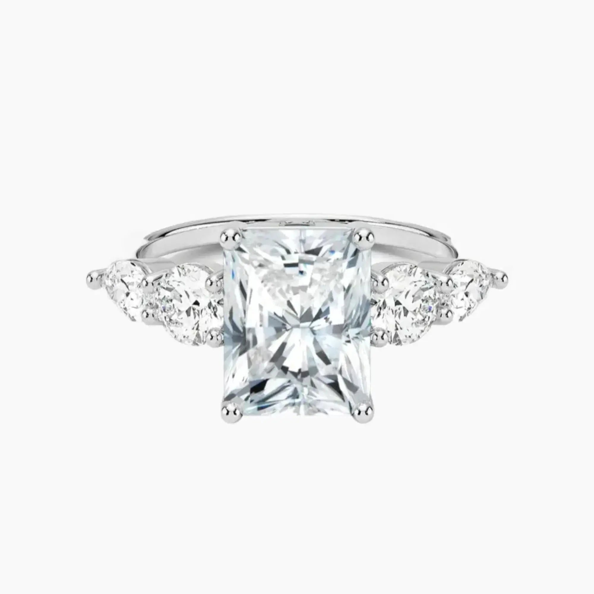 OBSER300 - Daria Five Stone Radiant engagement ring setting view 1
