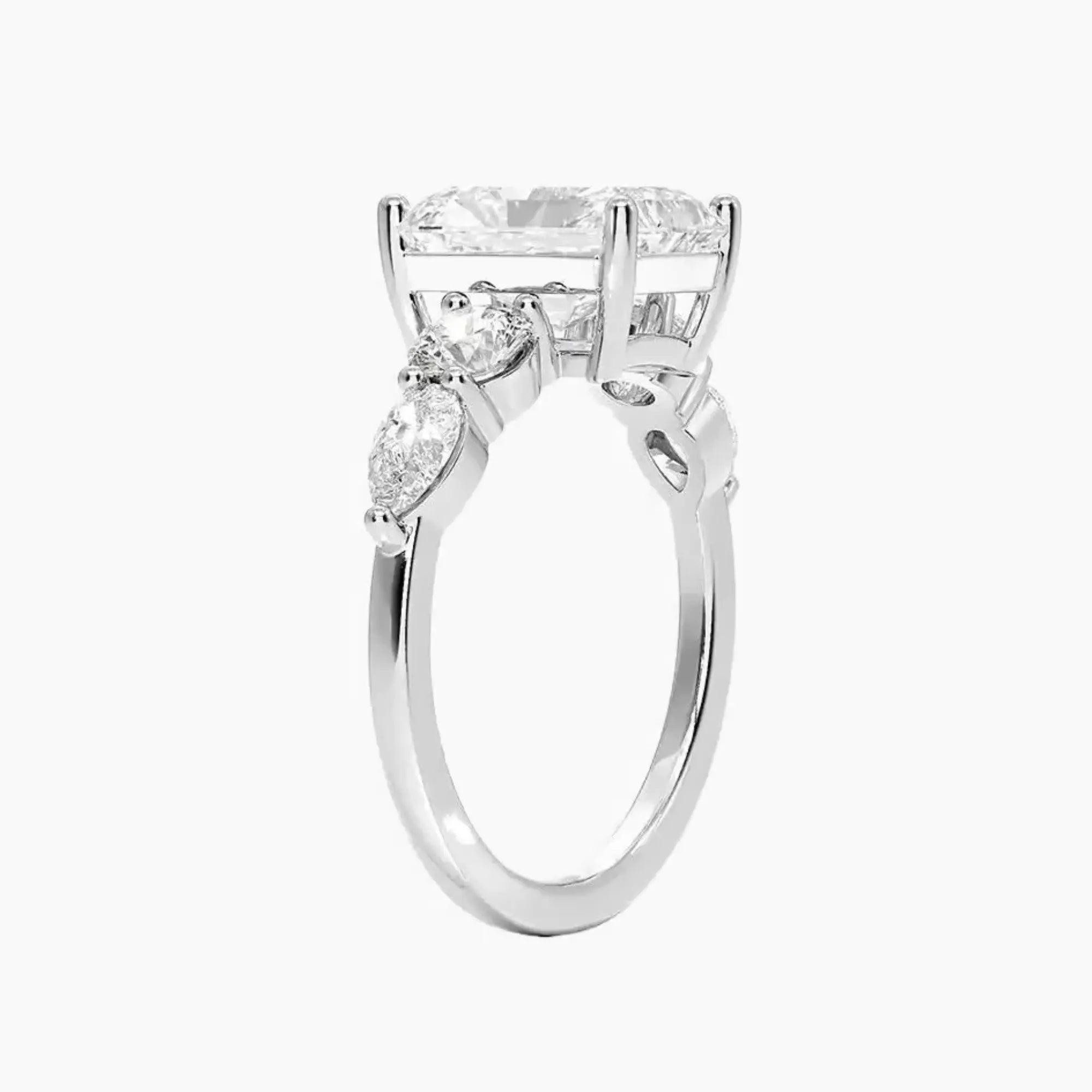 OBSER300 - Daria Five Stone Radiant engagement ring setting view 2