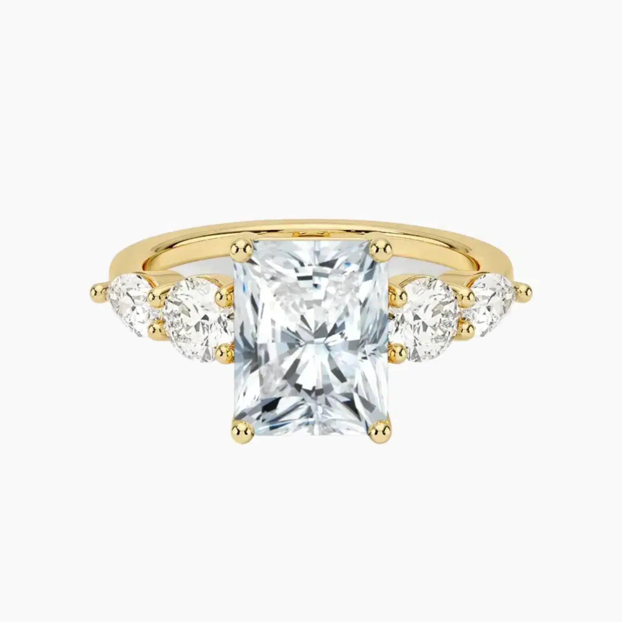 OBSER300 - Daria Five Stone Radiant engagement ring setting view 7