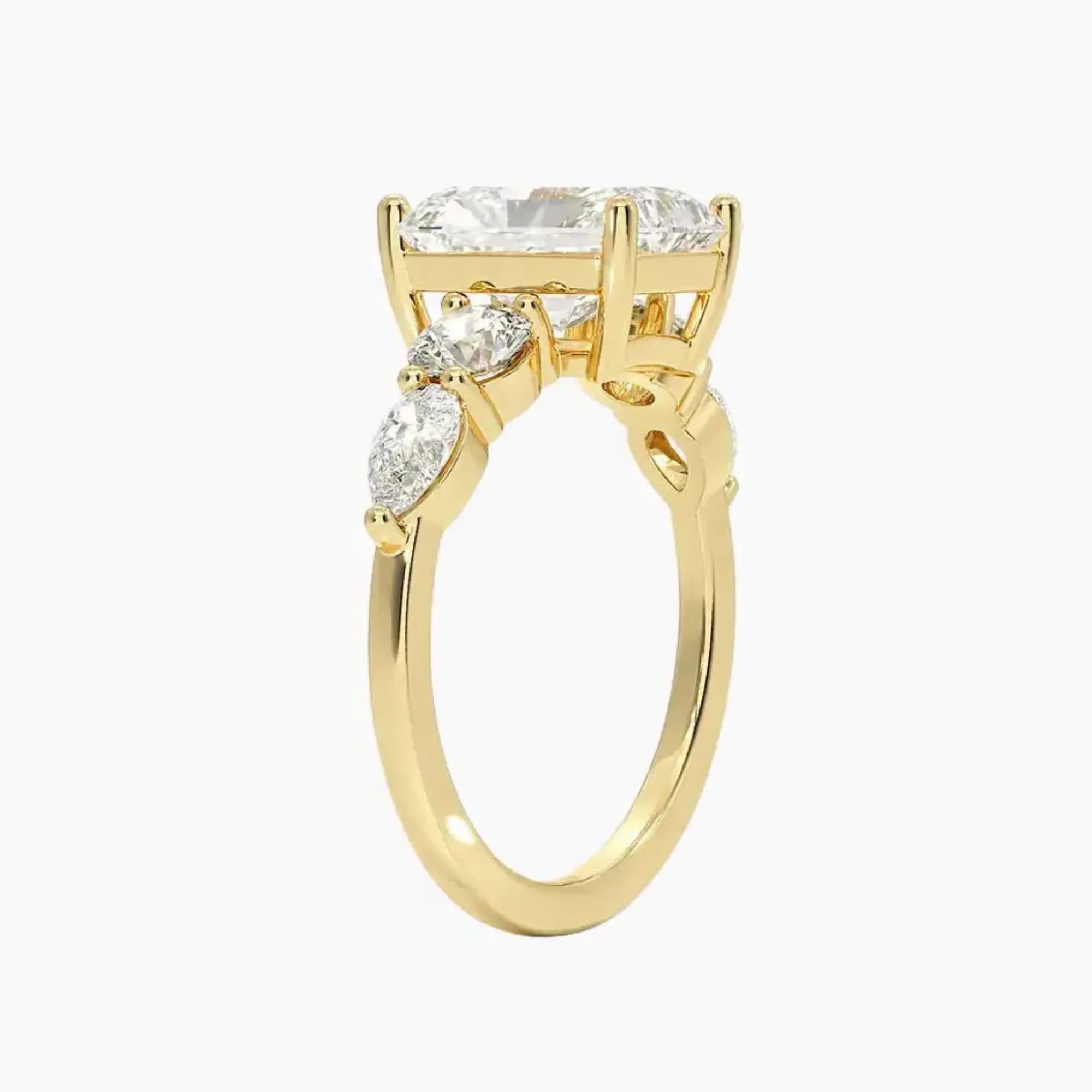 OBSER300 - Daria Five Stone Radiant engagement ring setting view 8