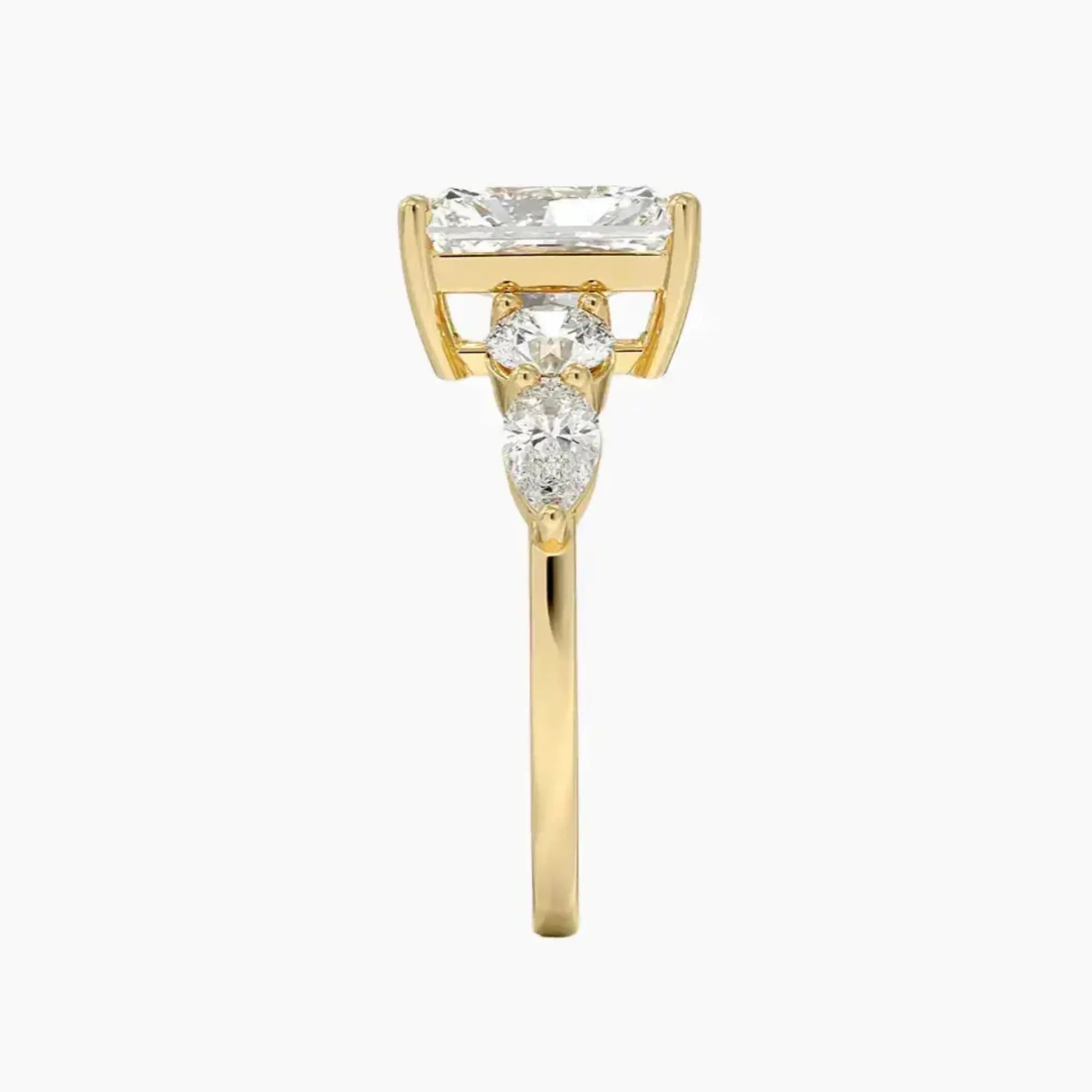 OBSER300 - Daria Five Stone Radiant engagement ring setting view 9