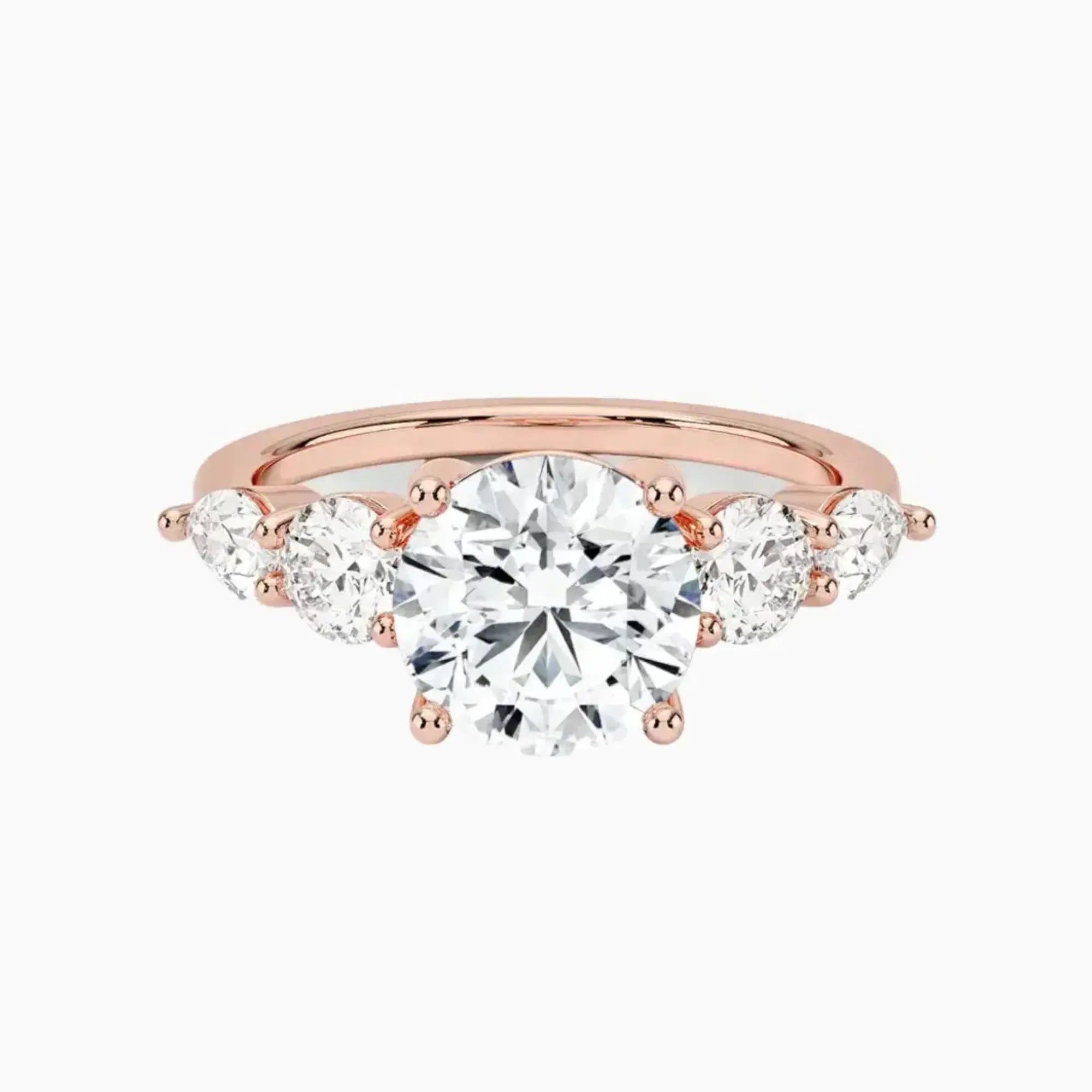 OBSER308 - Daria Five Stone Round engagement ring setting view 4