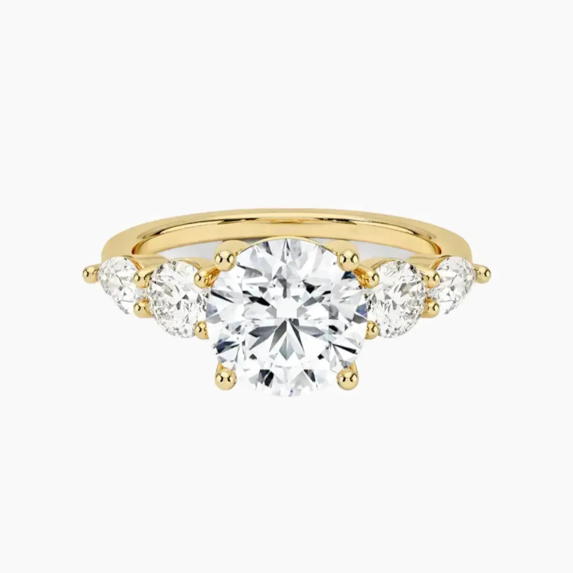 OBSER308 - Daria Five Stone Round engagement ring setting view 7