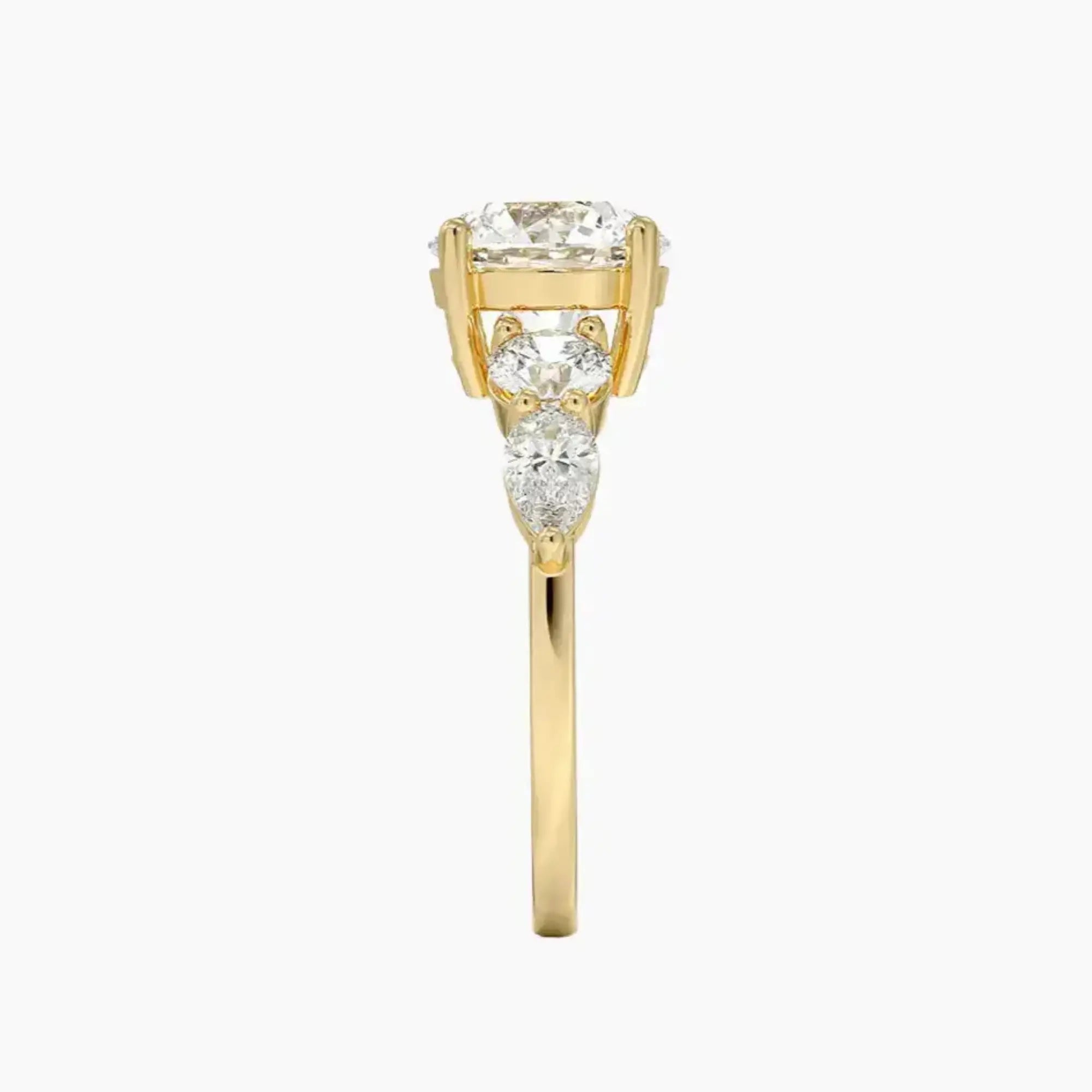 OBSER308 - Daria Five Stone Round engagement ring setting view 9