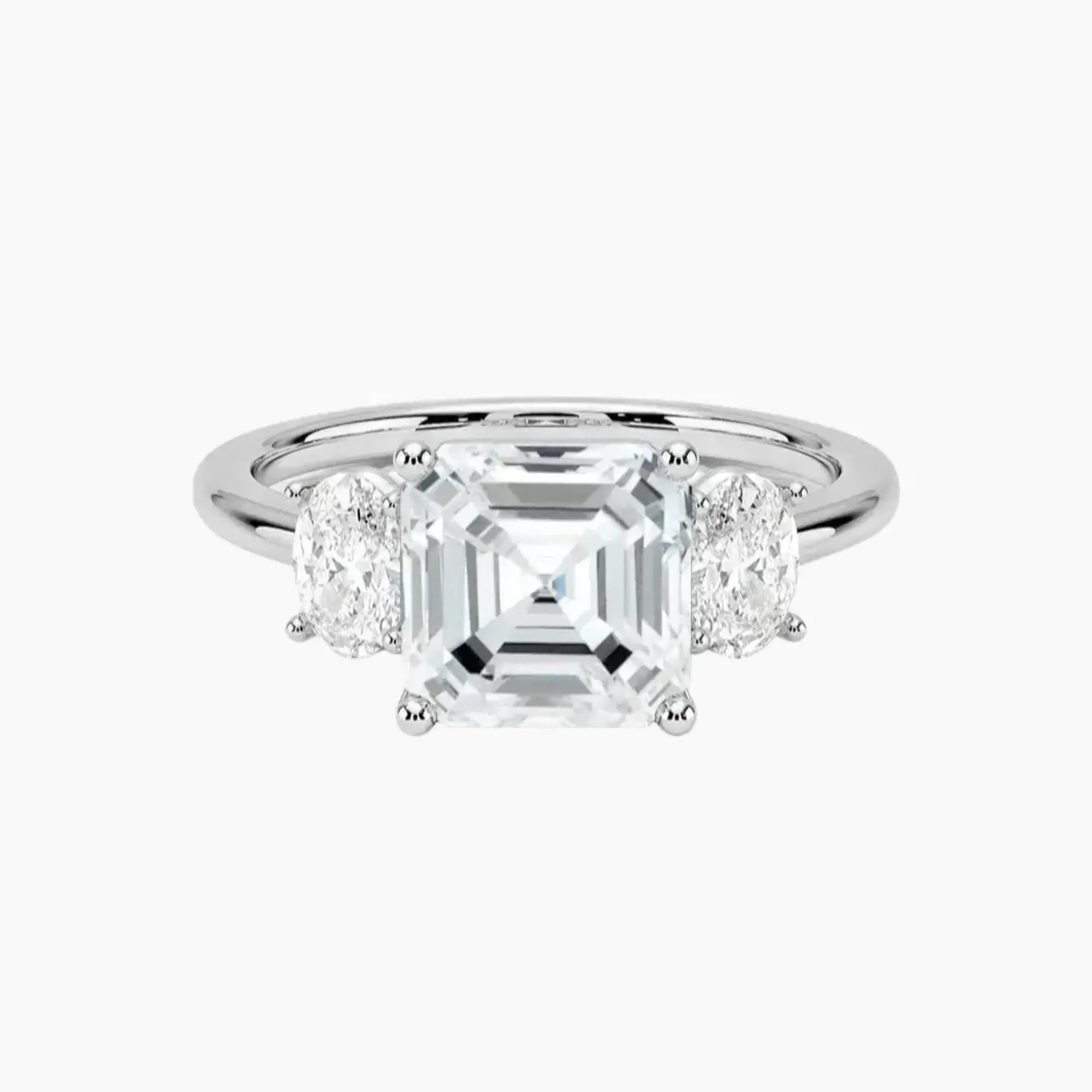 OBSER179 - Liora Three Stone Asscher engagement ring setting view 1