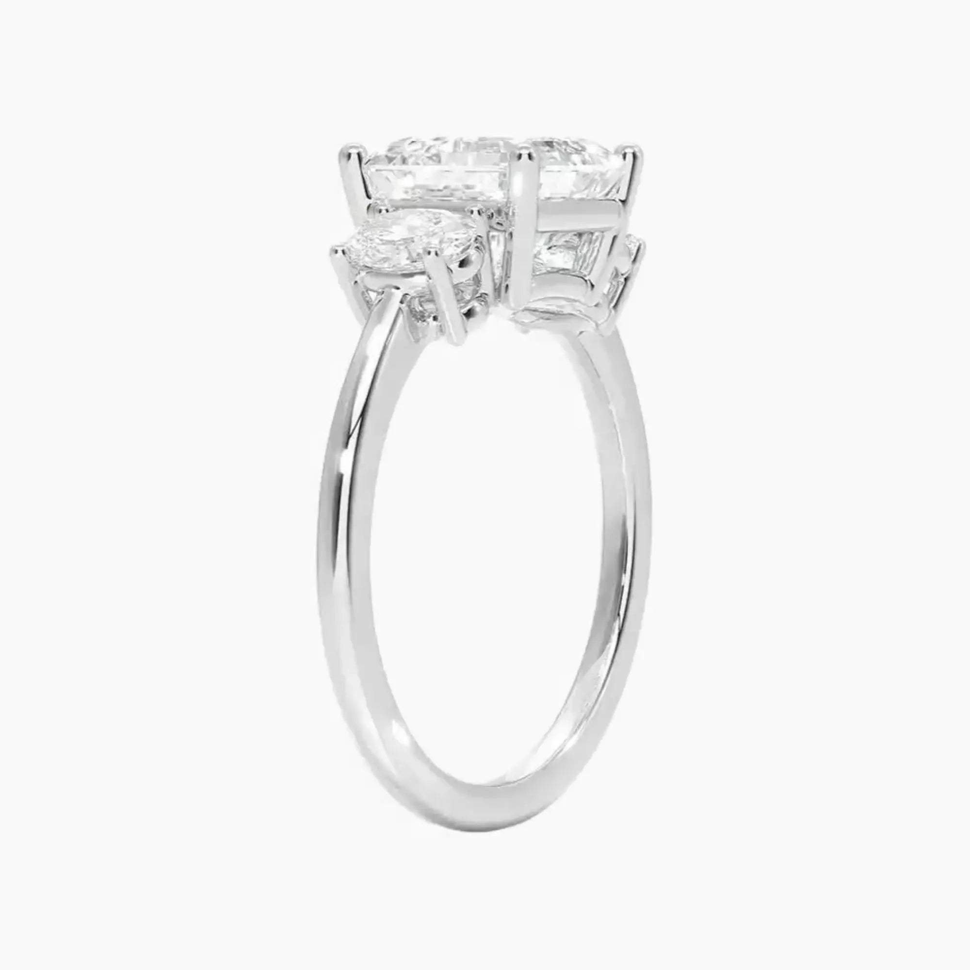 OBSER179 - Liora Three Stone Asscher engagement ring setting view 2