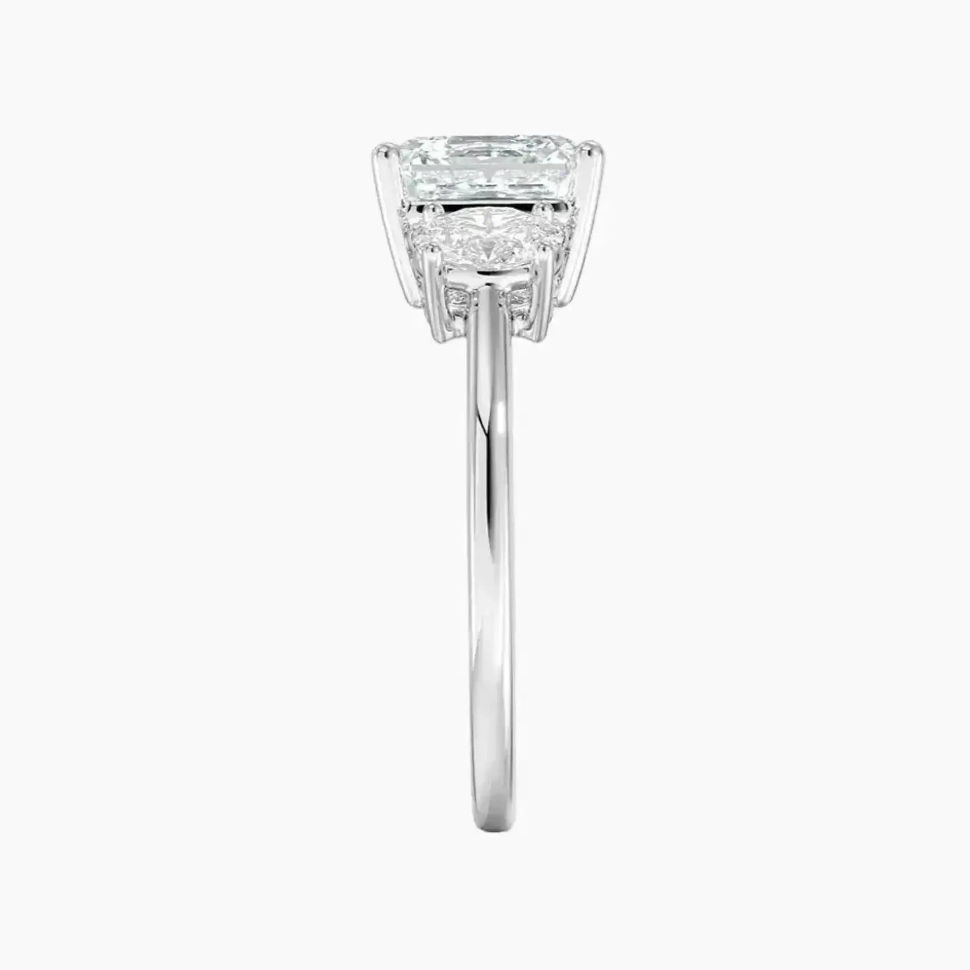 OBSER179 - Liora Three Stone Asscher engagement ring setting view 3