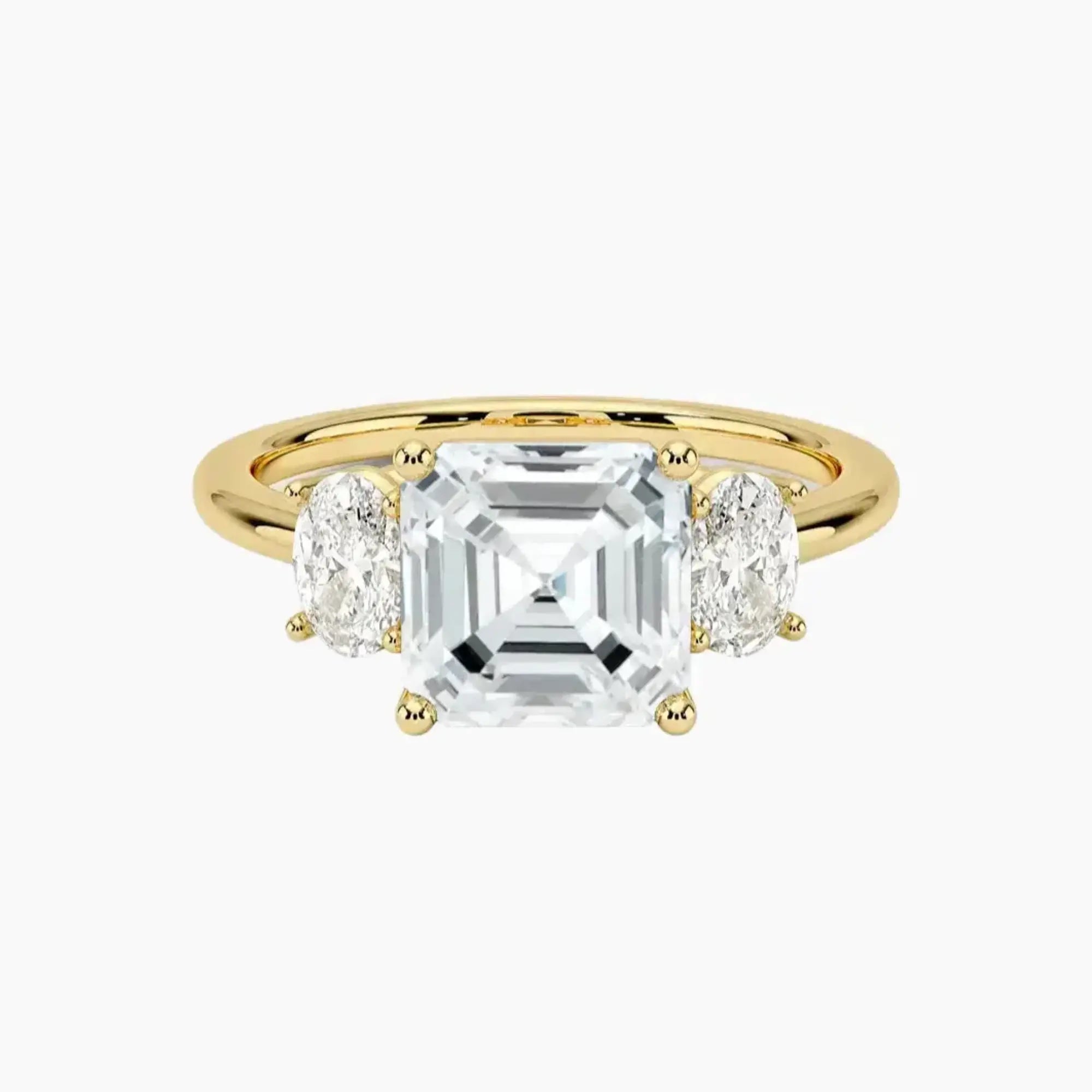 OBSER179 - Liora Three Stone Asscher engagement ring setting view 7