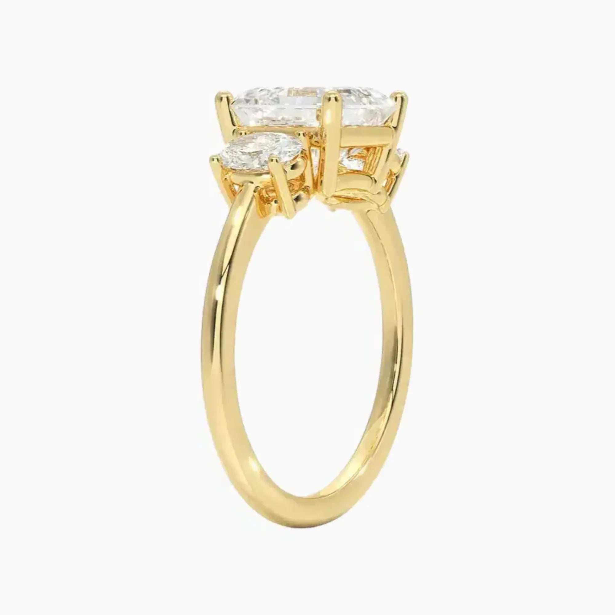 OBSER179 - Liora Three Stone Asscher engagement ring setting view 8