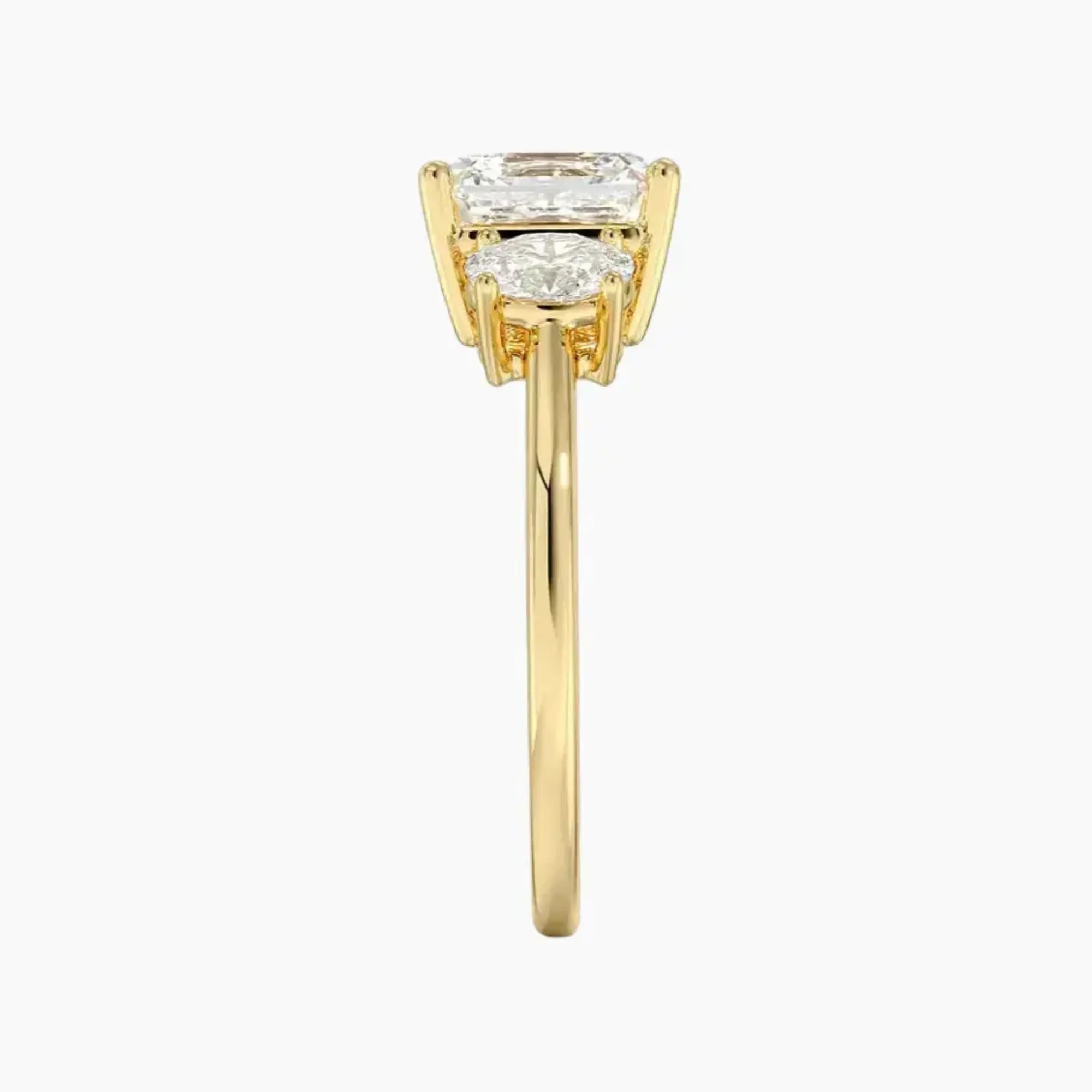 OBSER179 - Liora Three Stone Asscher engagement ring setting view 9