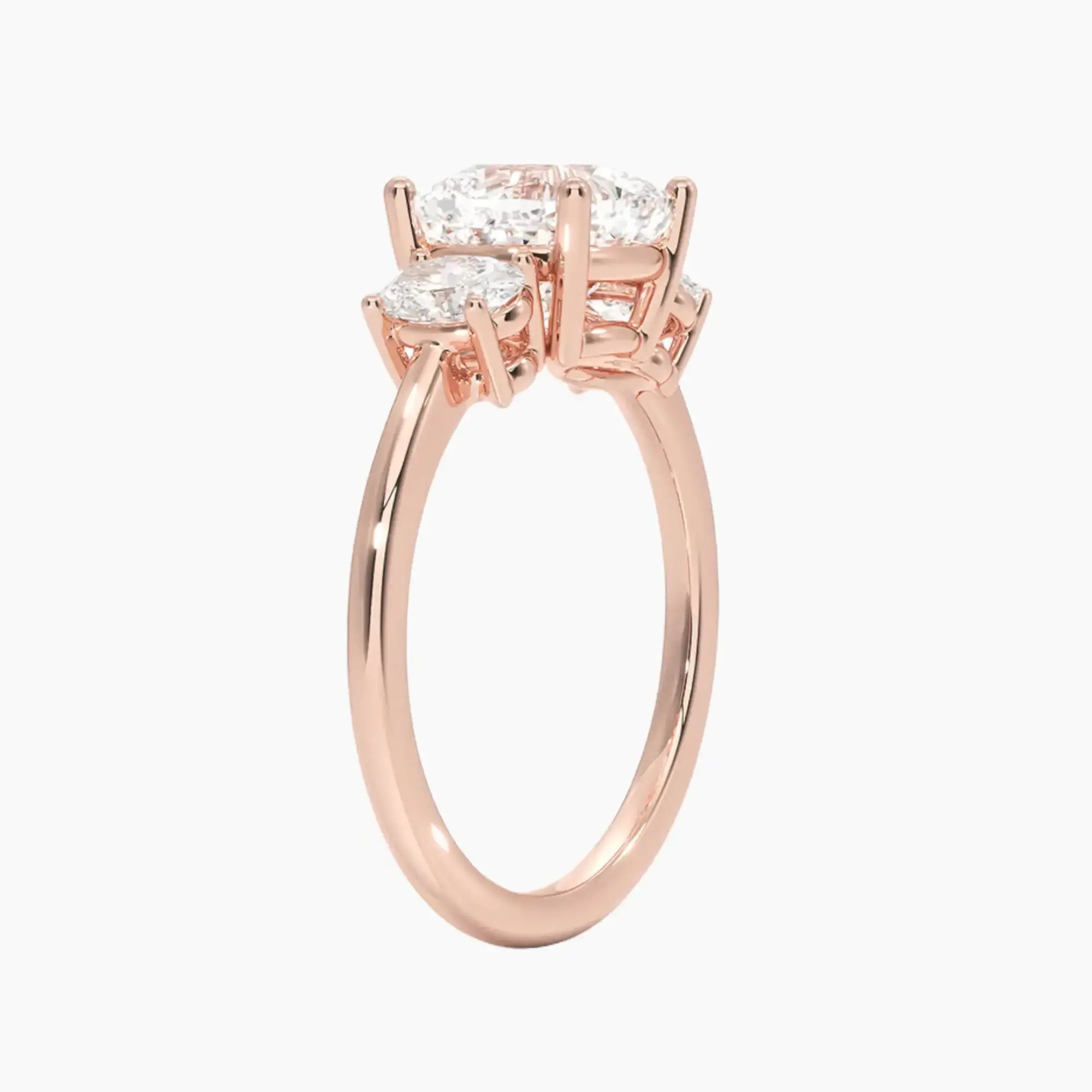 OBSER572 - Liora Three Stone Cushion engagement ring setting view 5