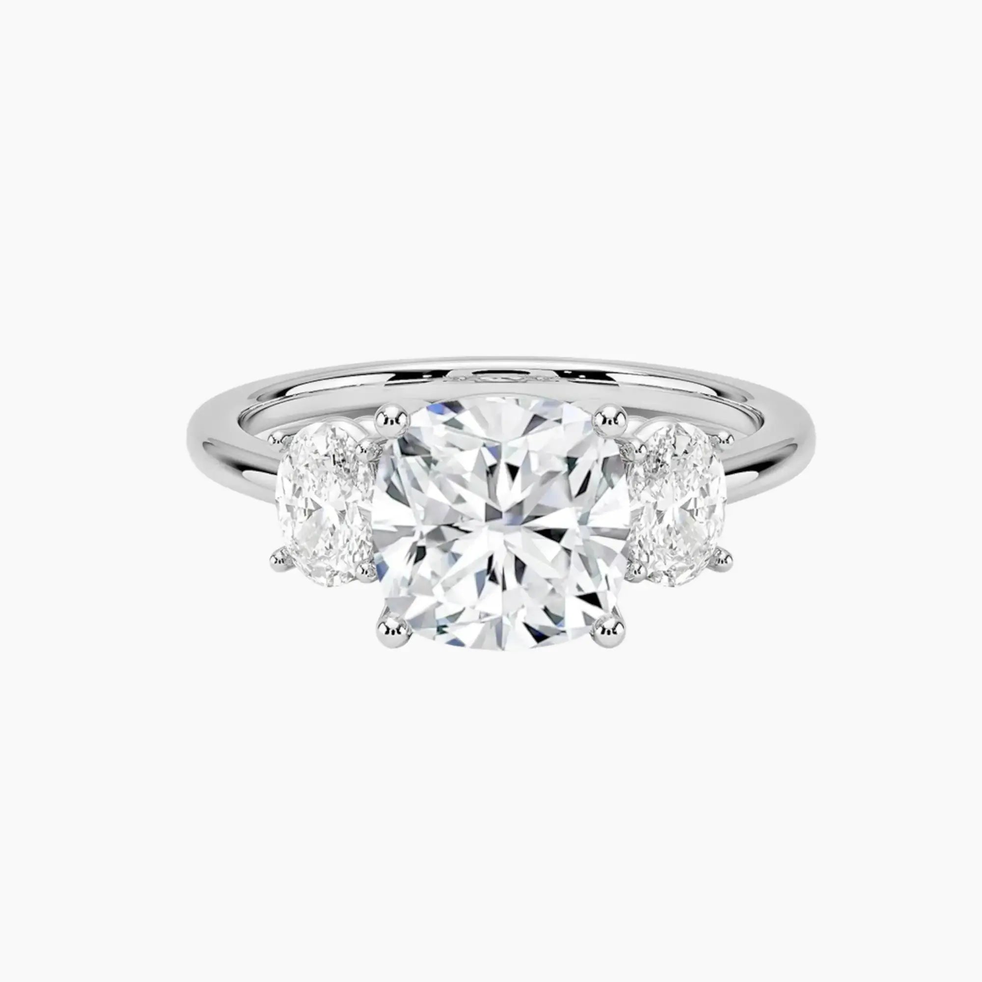 OBSER572 - Liora Three Stone Cushion engagement ring setting view 1