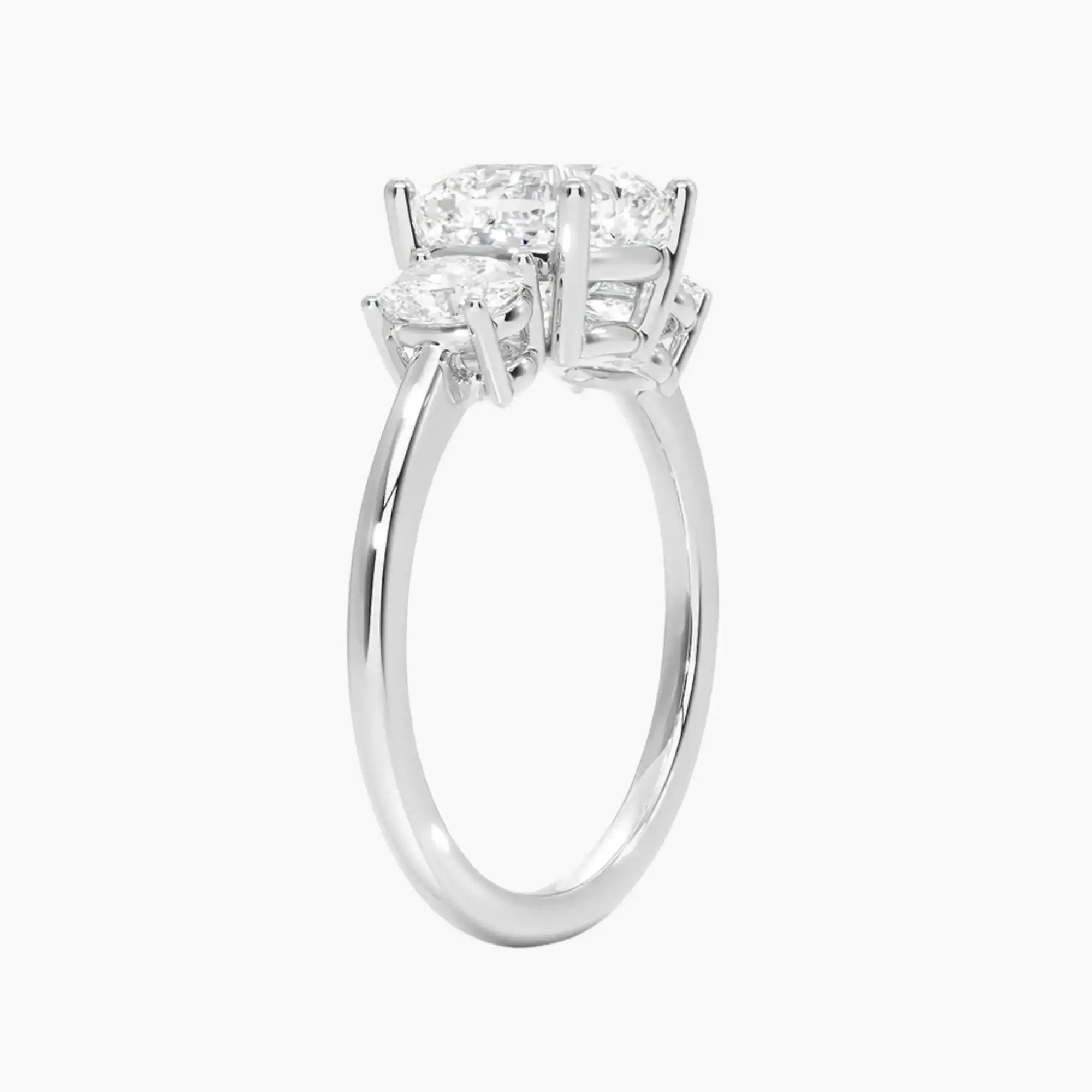 OBSER572 - Liora Three Stone Cushion engagement ring setting view 2