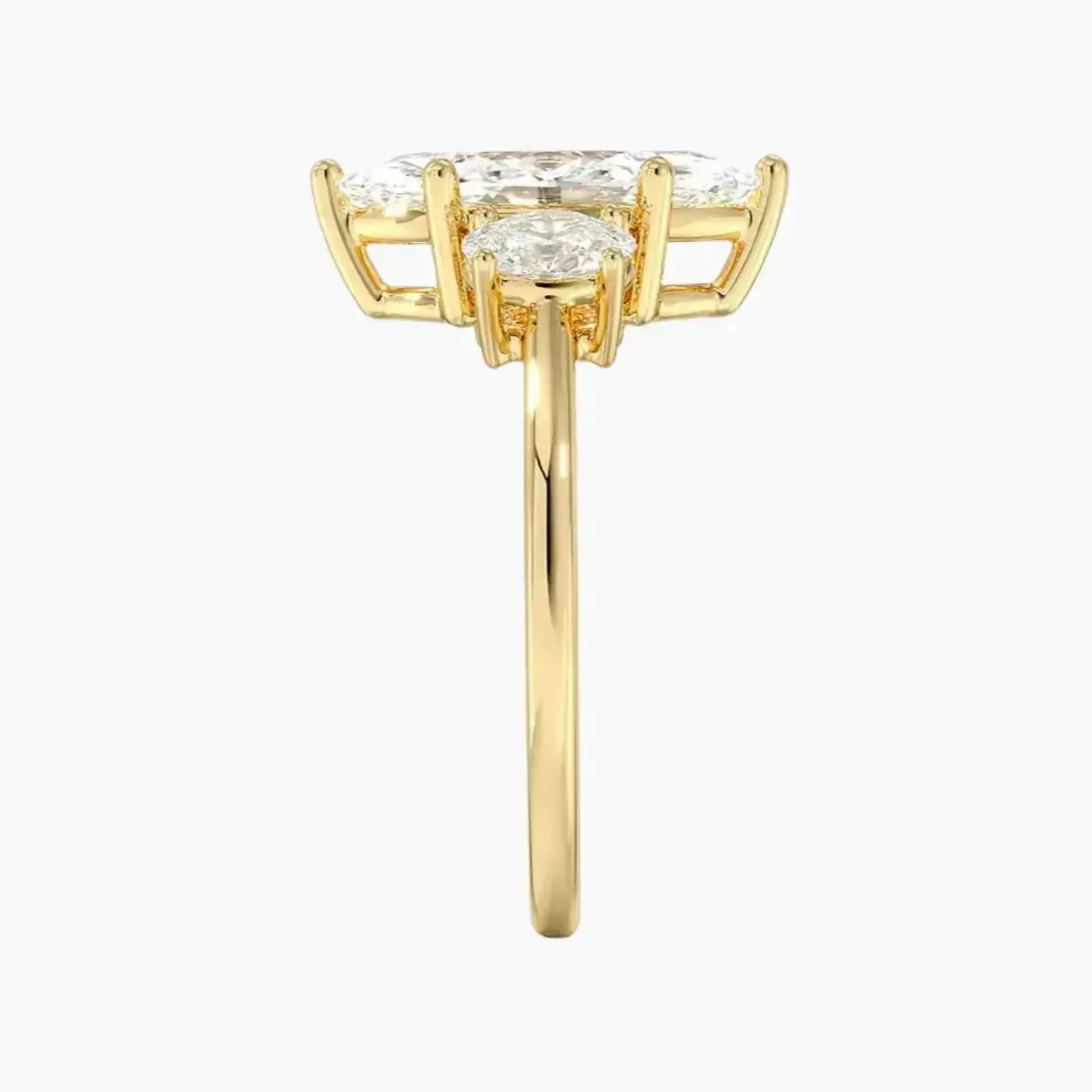 OBSER568 - Liora Three Stone Marquise engagement ring setting view 9