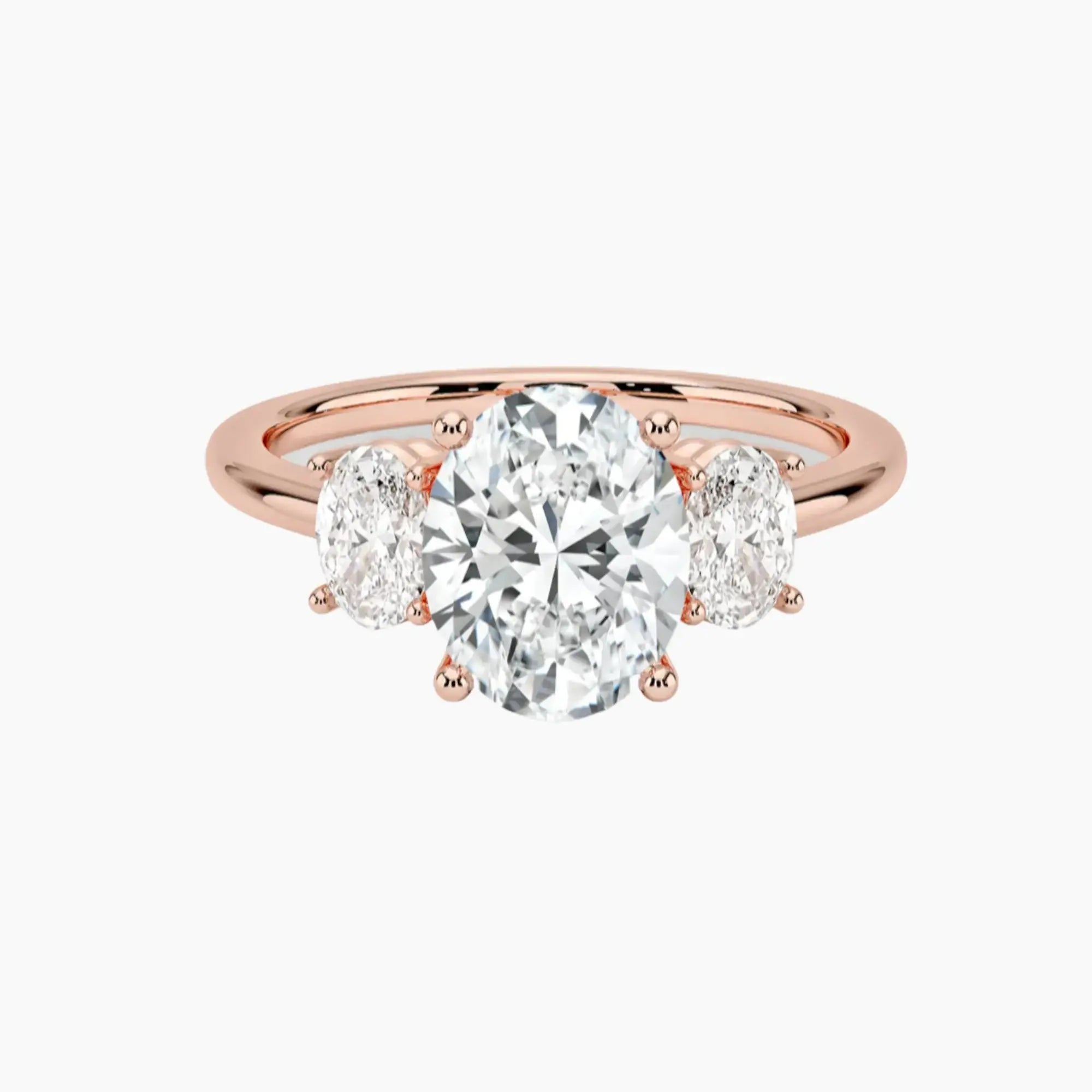 OBSER180 - Liora Three Stone Oval engagement ring setting view 4