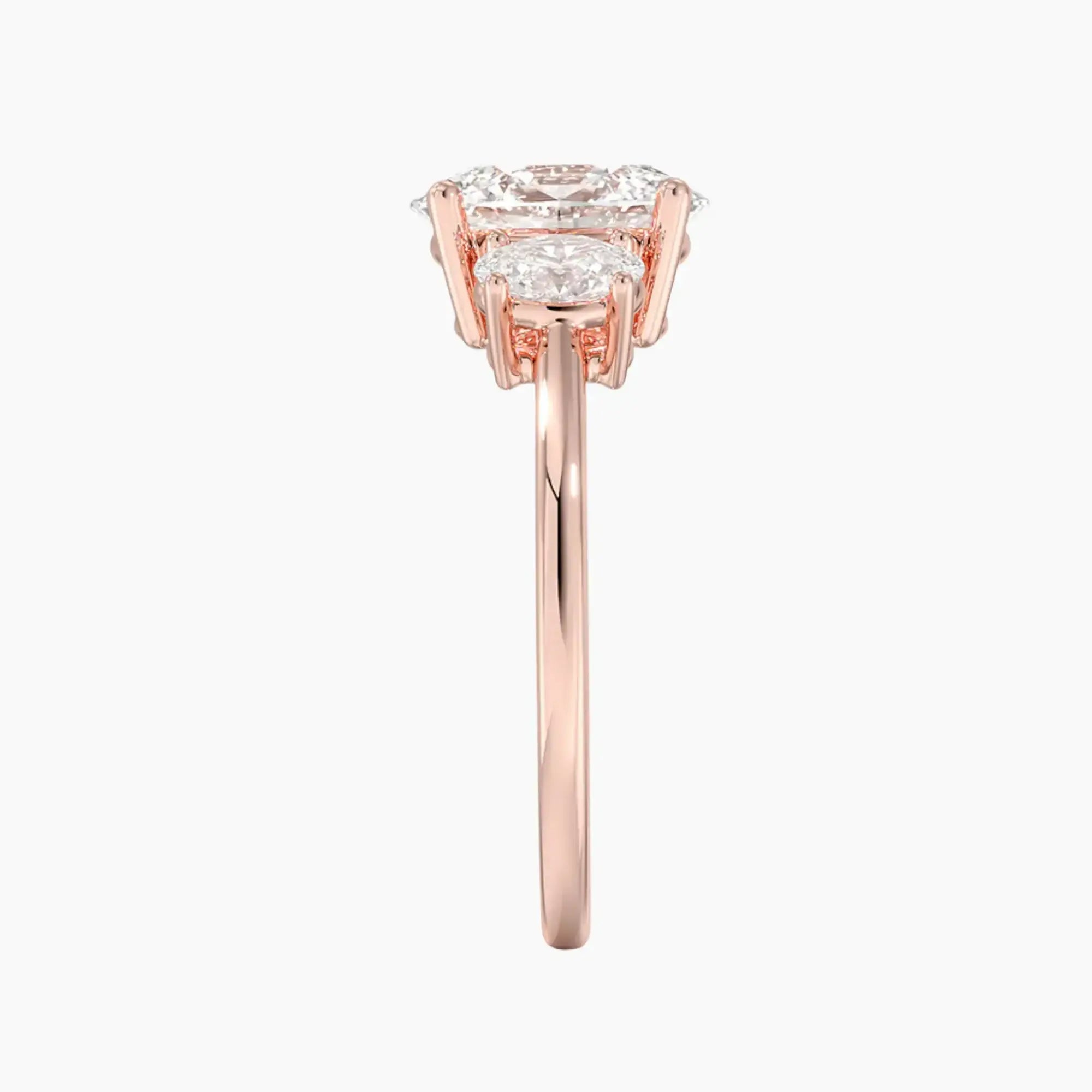 OBSER180 - Liora Three Stone Oval engagement ring setting view 6